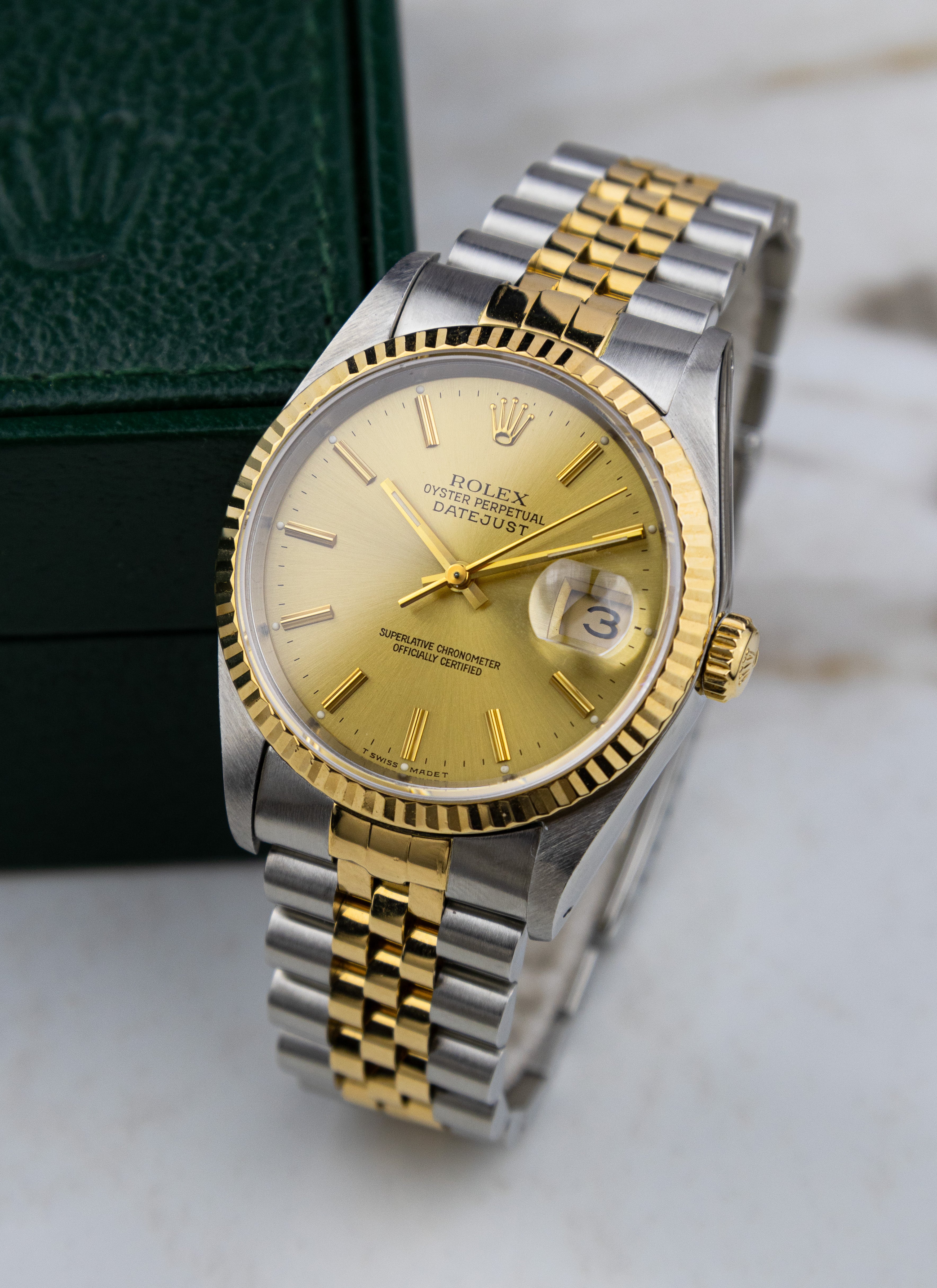 1991 Rolex Datejust 16233 Champagne Dial Full Set