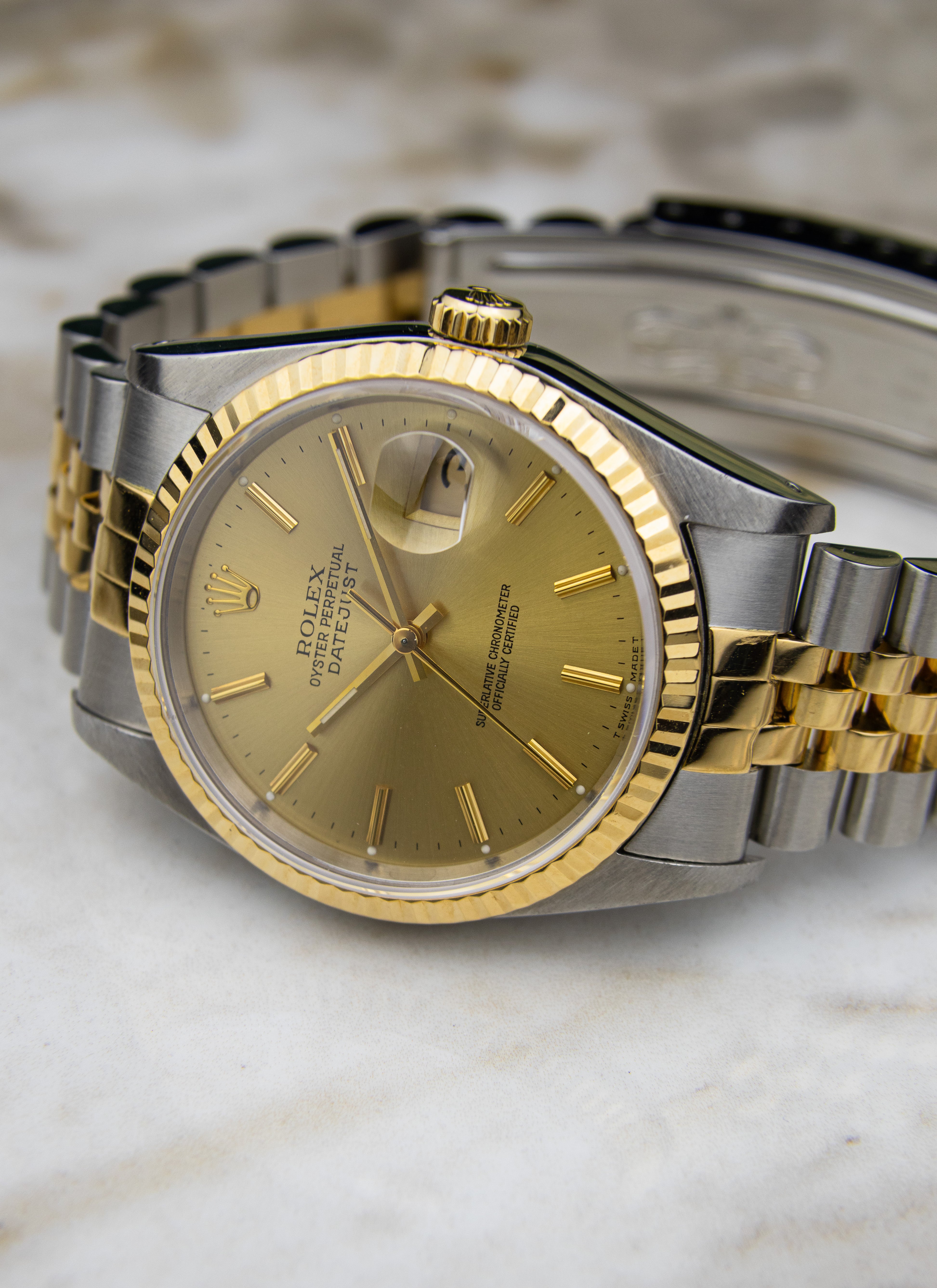 1991 Rolex Datejust 16233 Champagne Dial Full Set