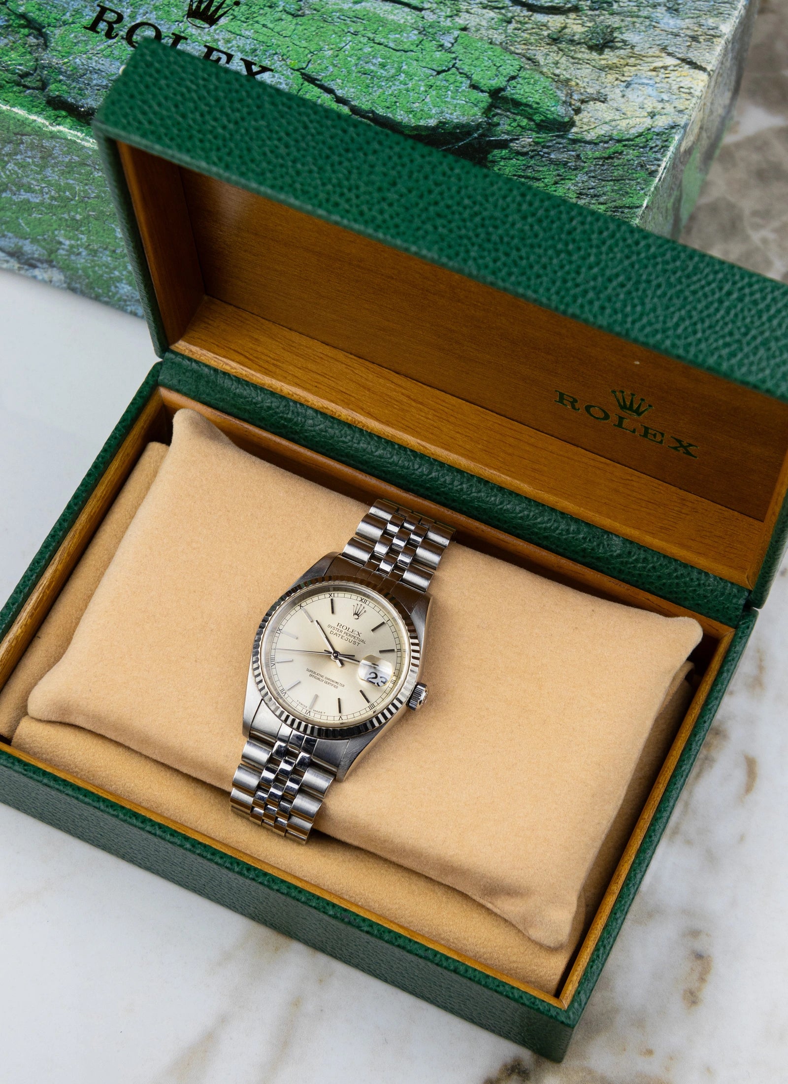 1996 Rolex Datejust 16234 silver/cream