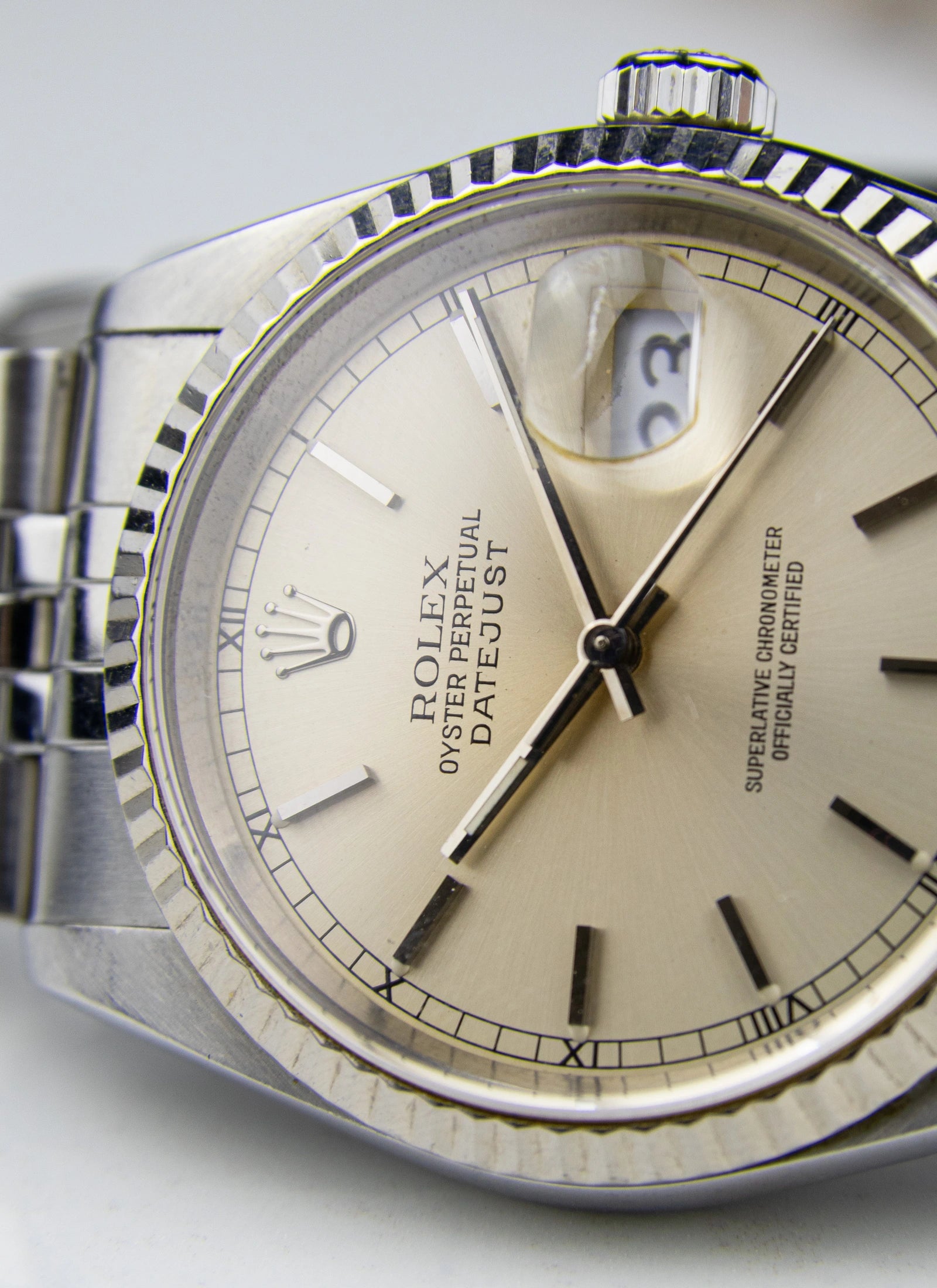 1996 Rolex Datejust 16234 silver/cream