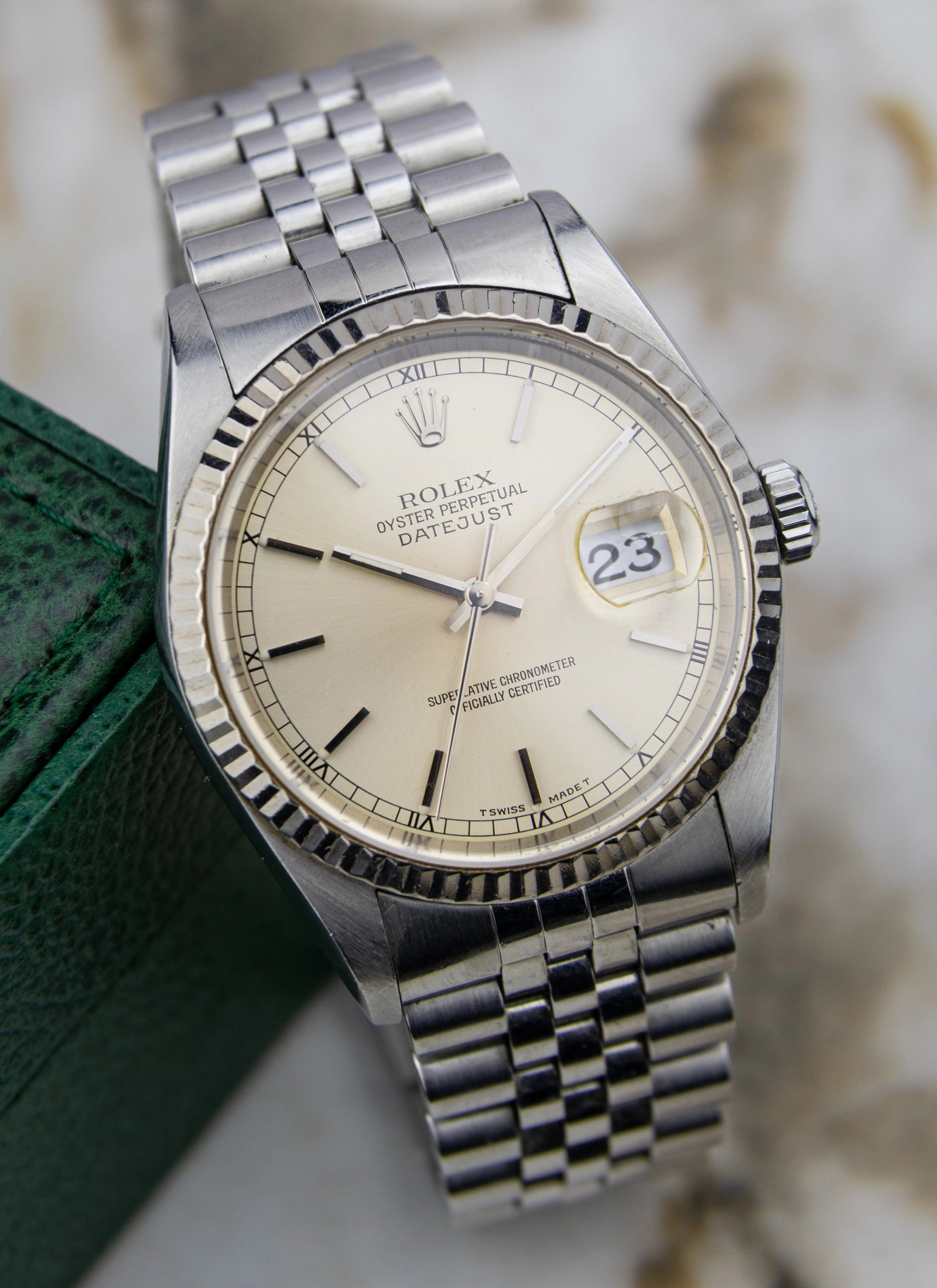 1996 Rolex Datejust 16234 silver/cream