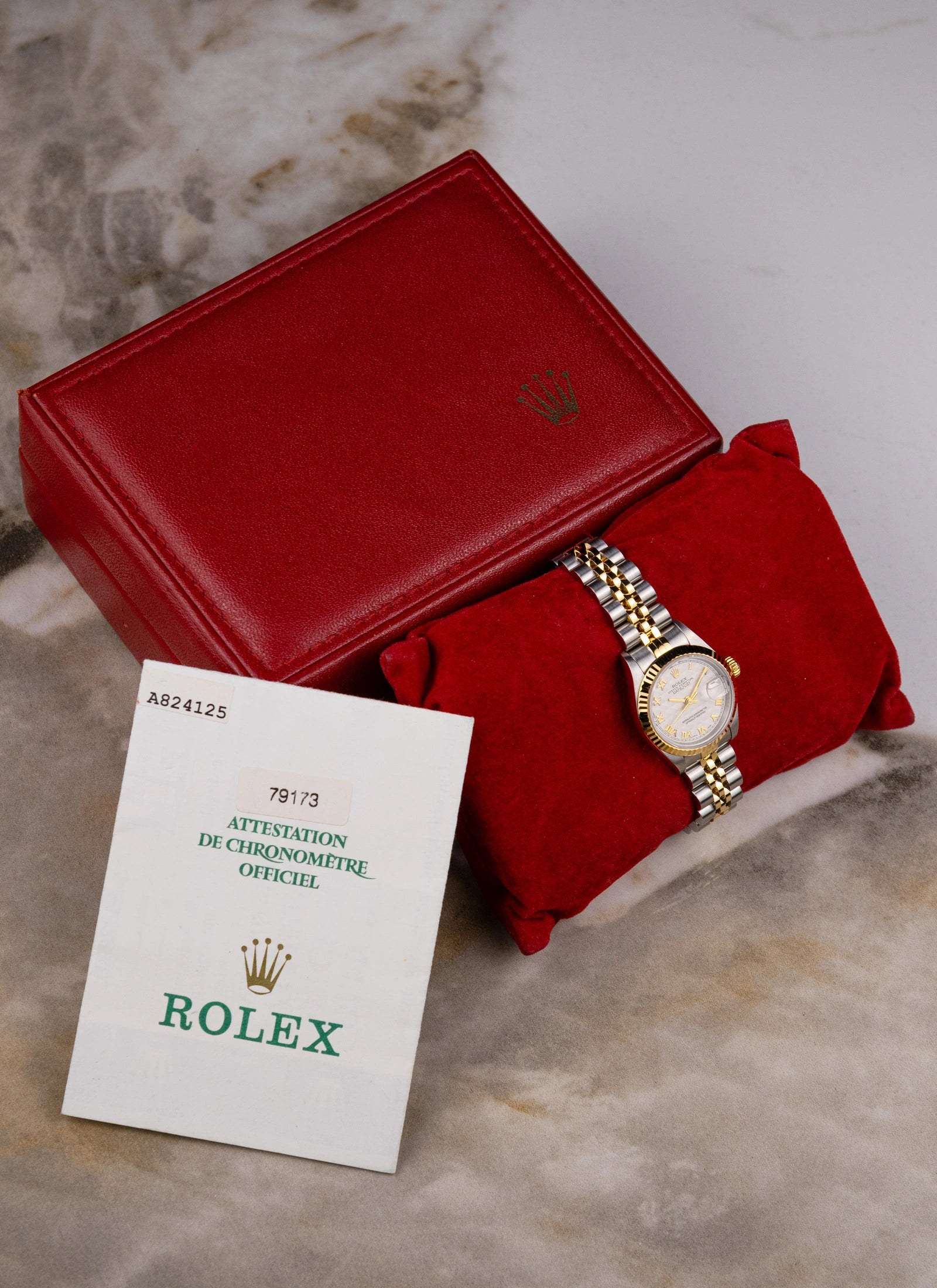 1999 Lady Rolex Datejust 79173 Pyramid Dial Full Set