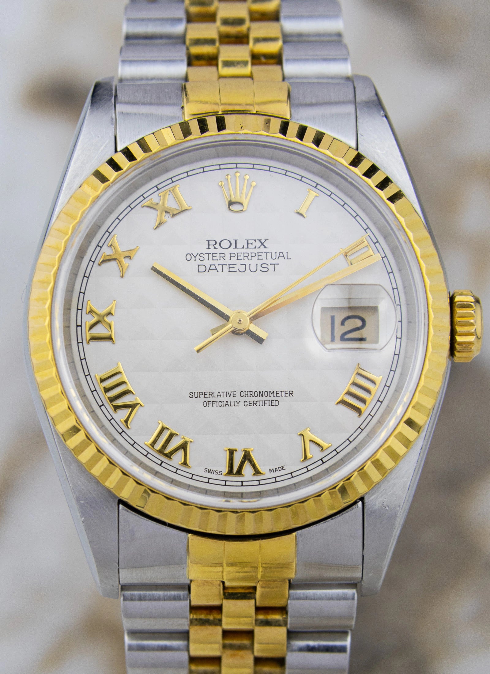 1999 Rolex Datejust 16233 Pyramid Dial Papers