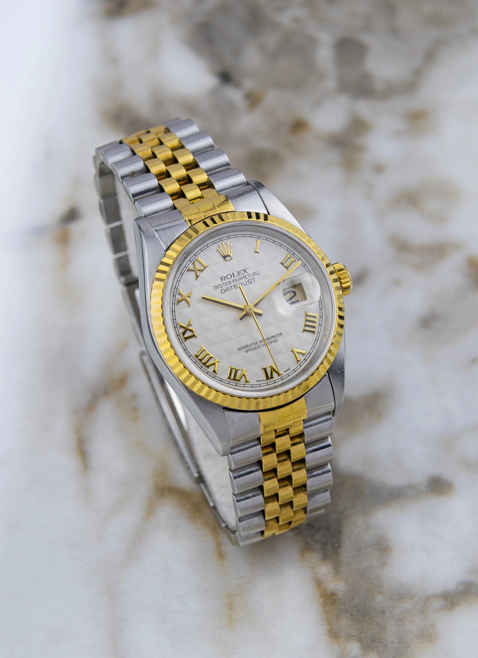 1999 Rolex Datejust 16233 Pyramid Dial Papers