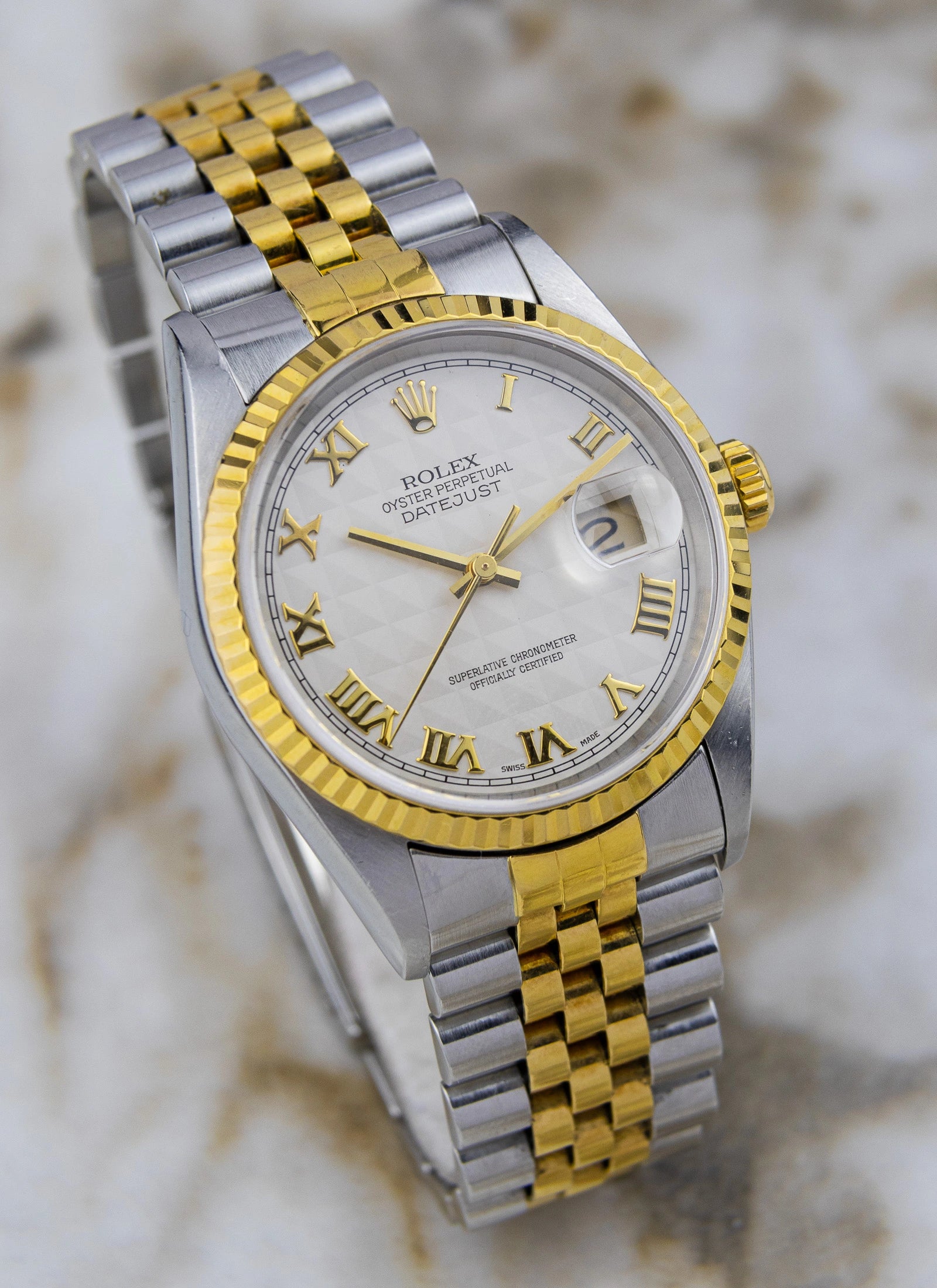 1999 Rolex Datejust 16233 Pyramid Dial Papers