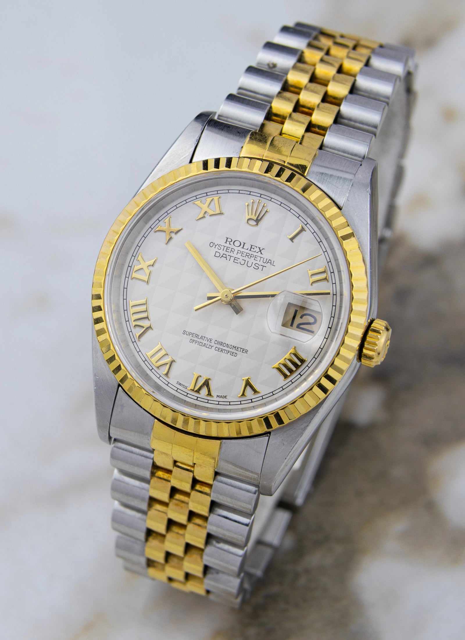 1999 Rolex Datejust 16233 Pyramid Dial Papers