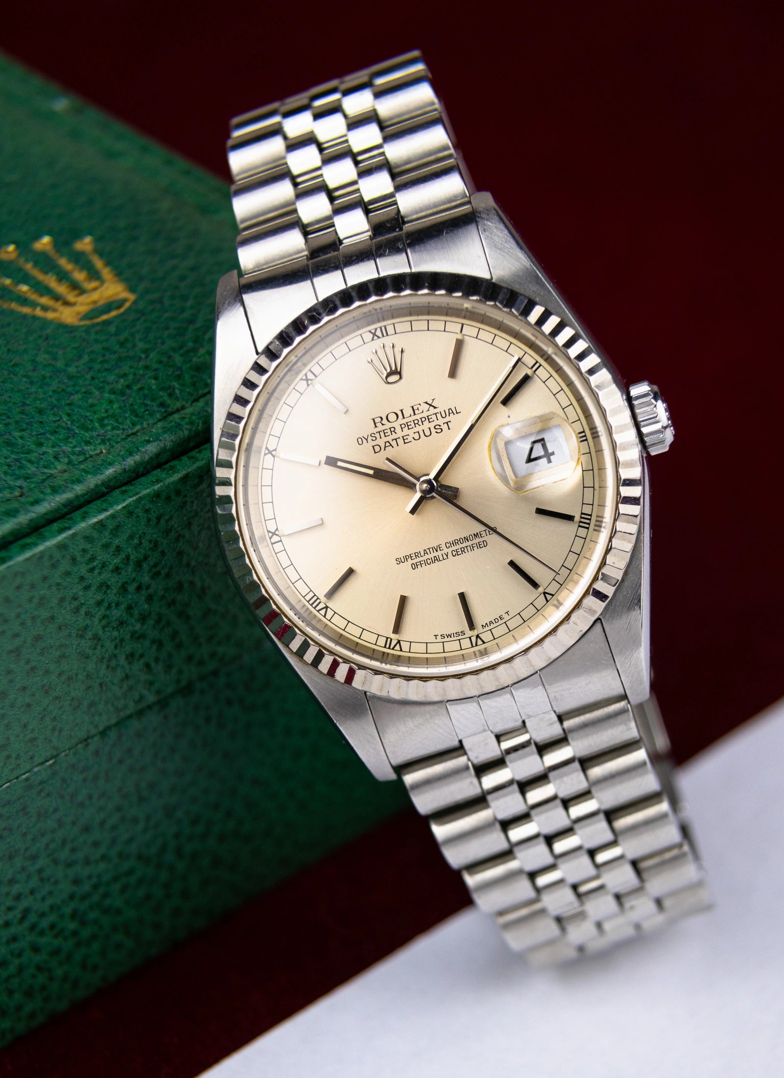 1996 Rolex Datejust 16234 silver/cream