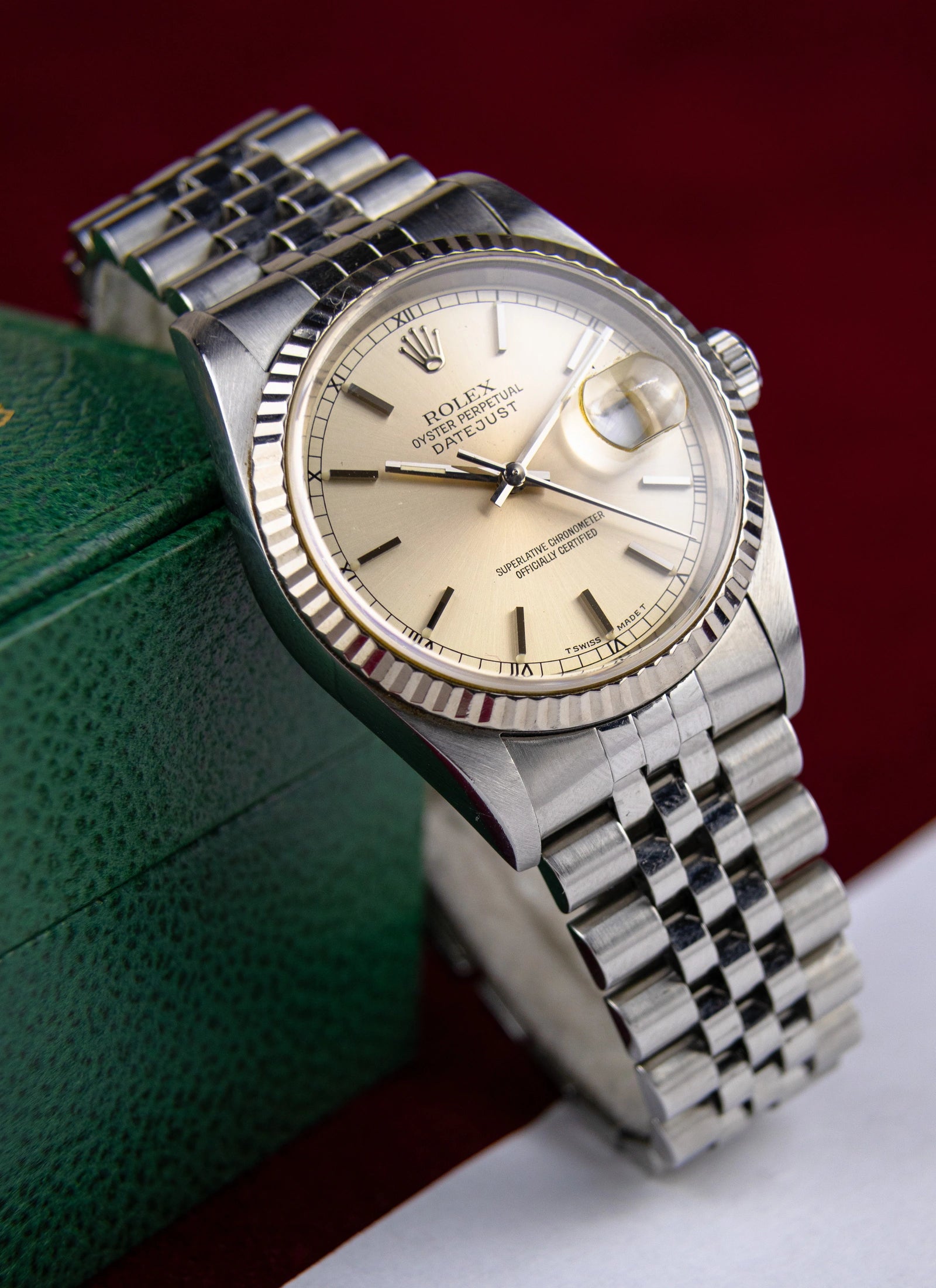 1996 Rolex Datejust 16234 silver/cream