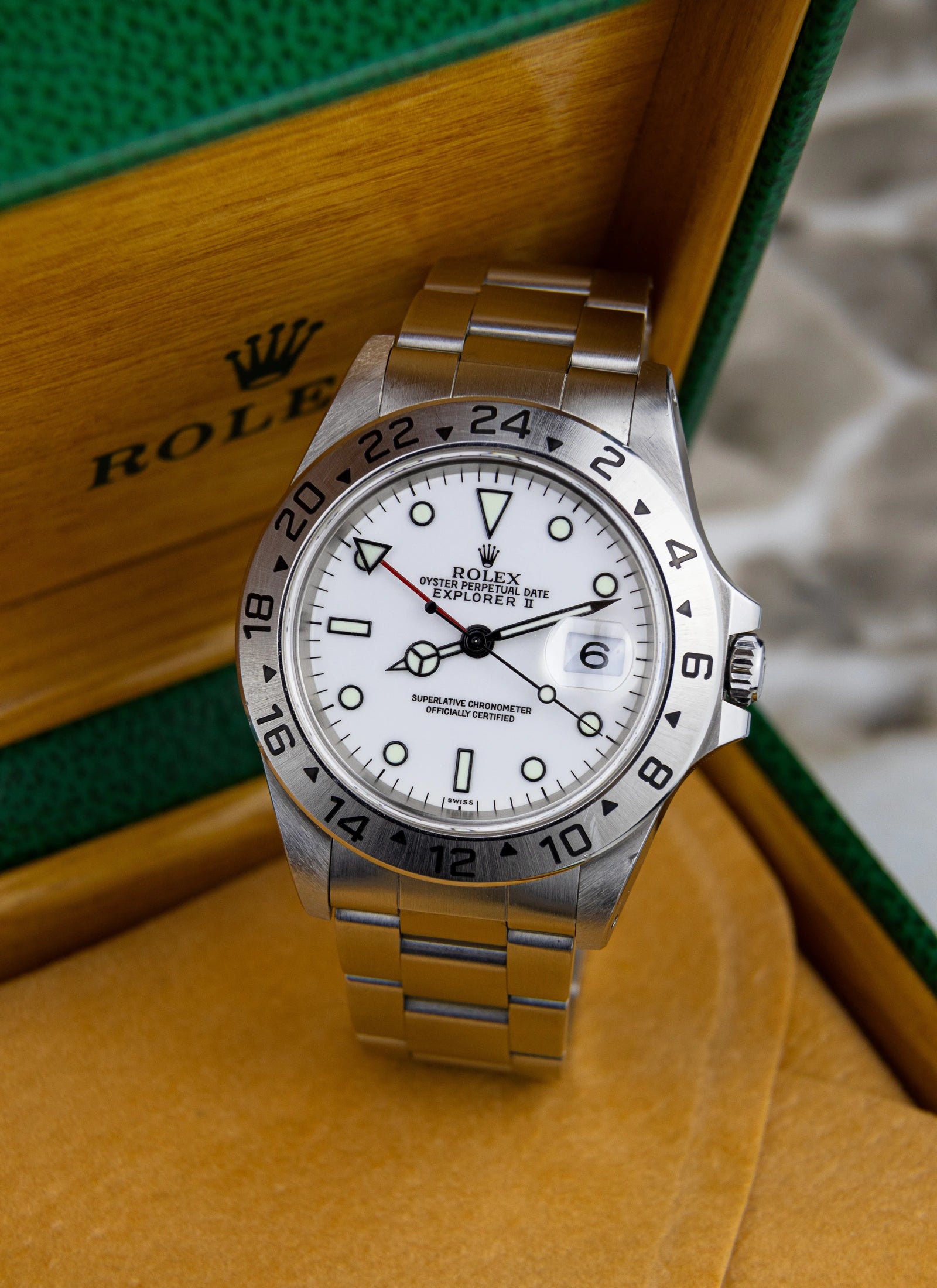 1998 Rolex Explorer II 16570 "Polar" Full Set