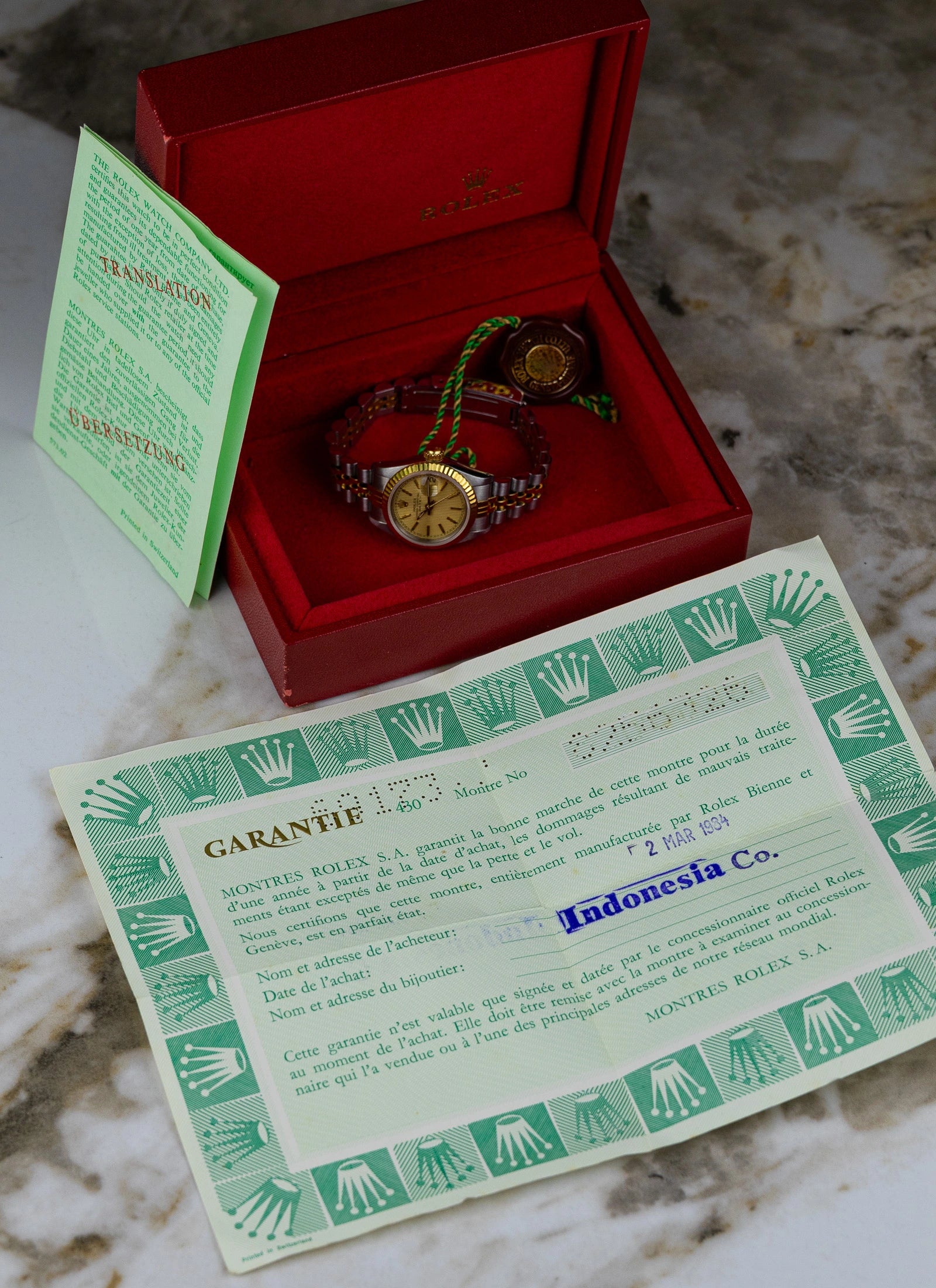 1984 Rolex Date Lady Ref. 69173 Tapestry Dial