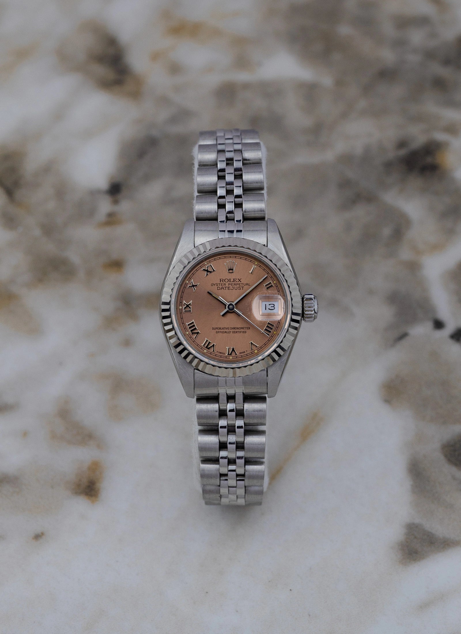 1990 Lady Rolex Datejust 69174 Salmon Roman Dial Full Set
