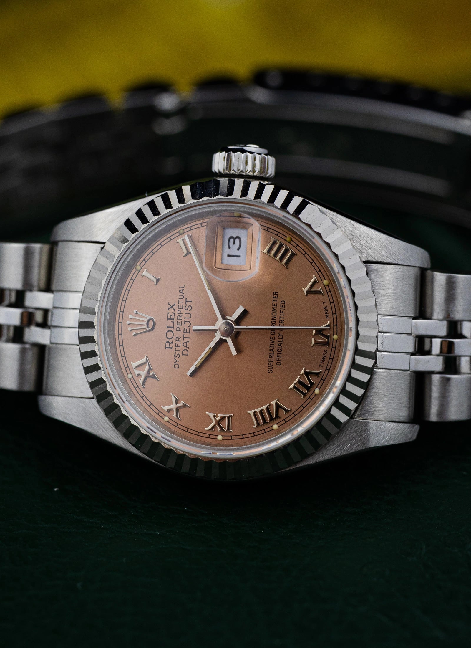 1990 Lady Rolex Datejust 69174 Salmon Roman Dial Full Set