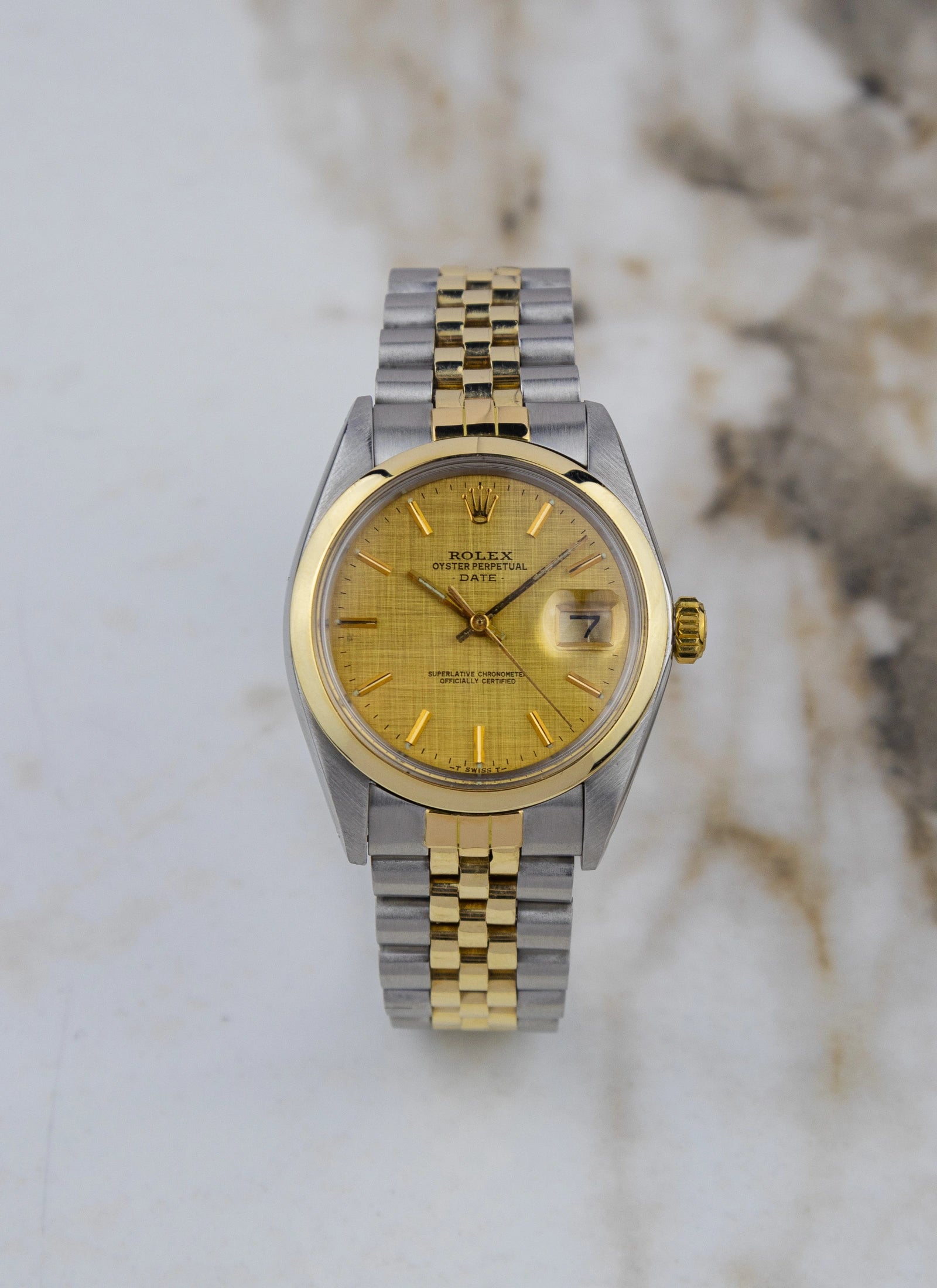 1979 Rolex Oyster Perpetual Date 1500 Bicolor Linen Dial