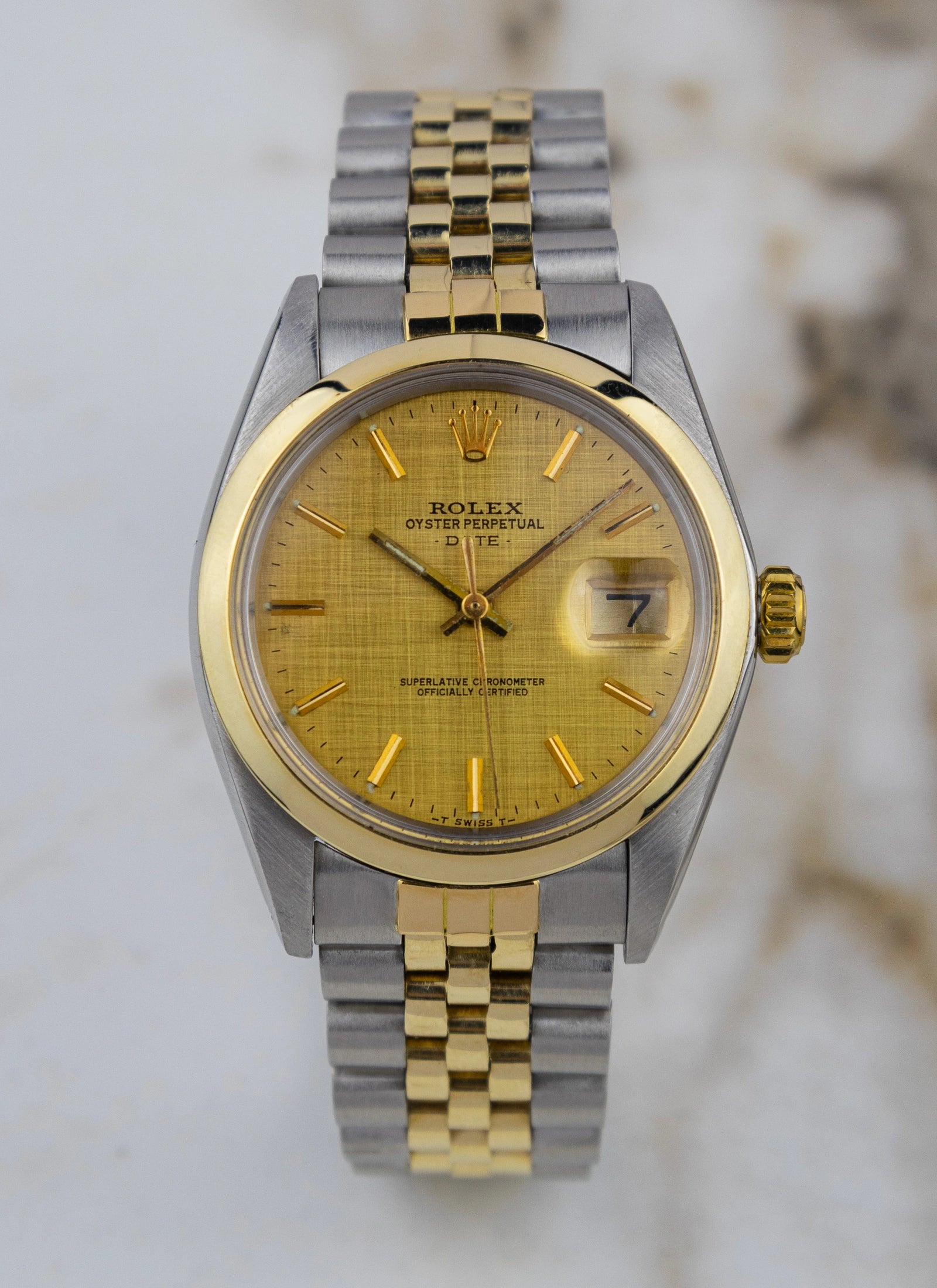 1979 Rolex Oyster Perpetual Date 1500 Bicolor Linen Dial