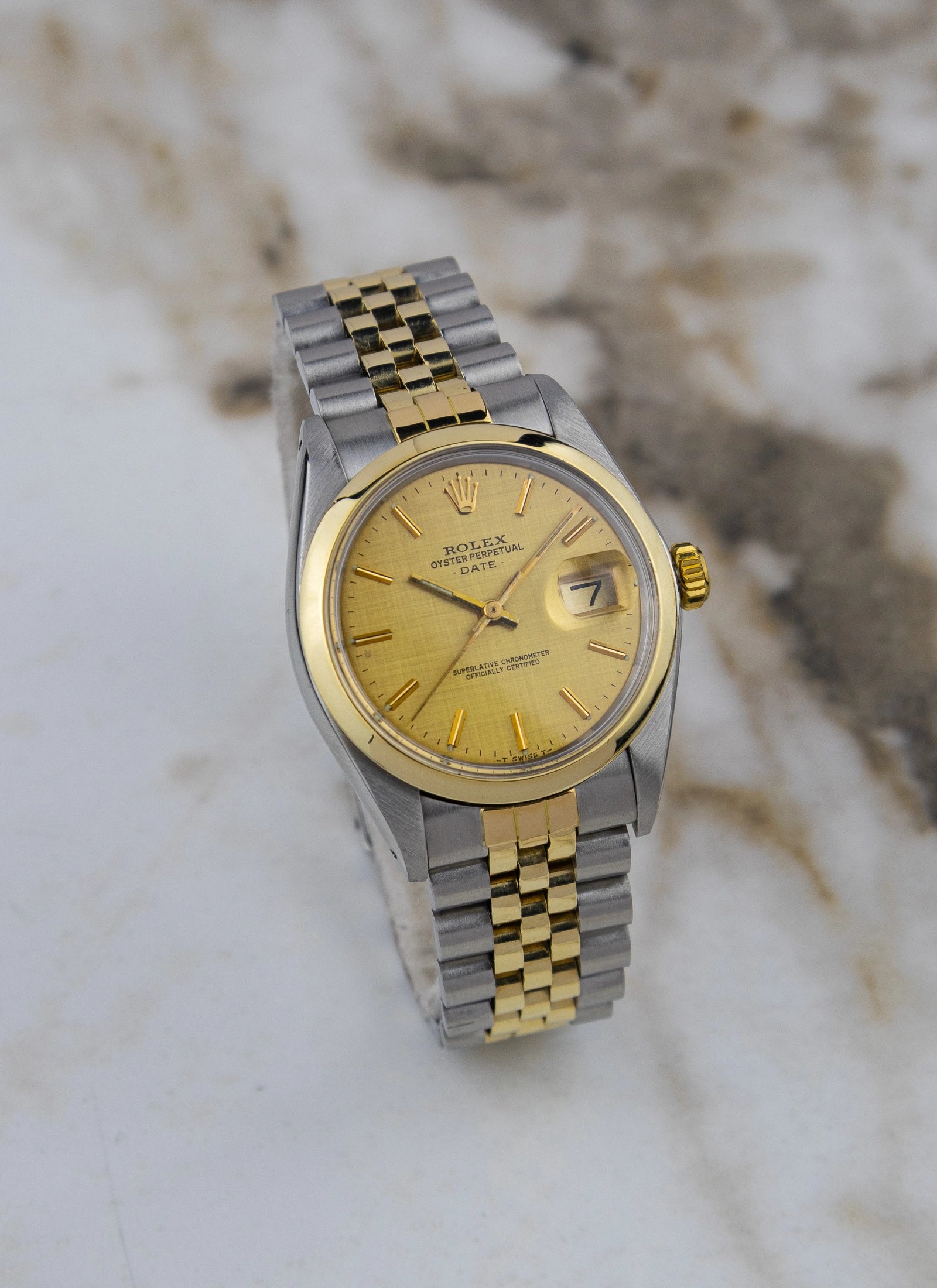 1979 Rolex Oyster Perpetual Date 1500 Bicolor Linen Dial