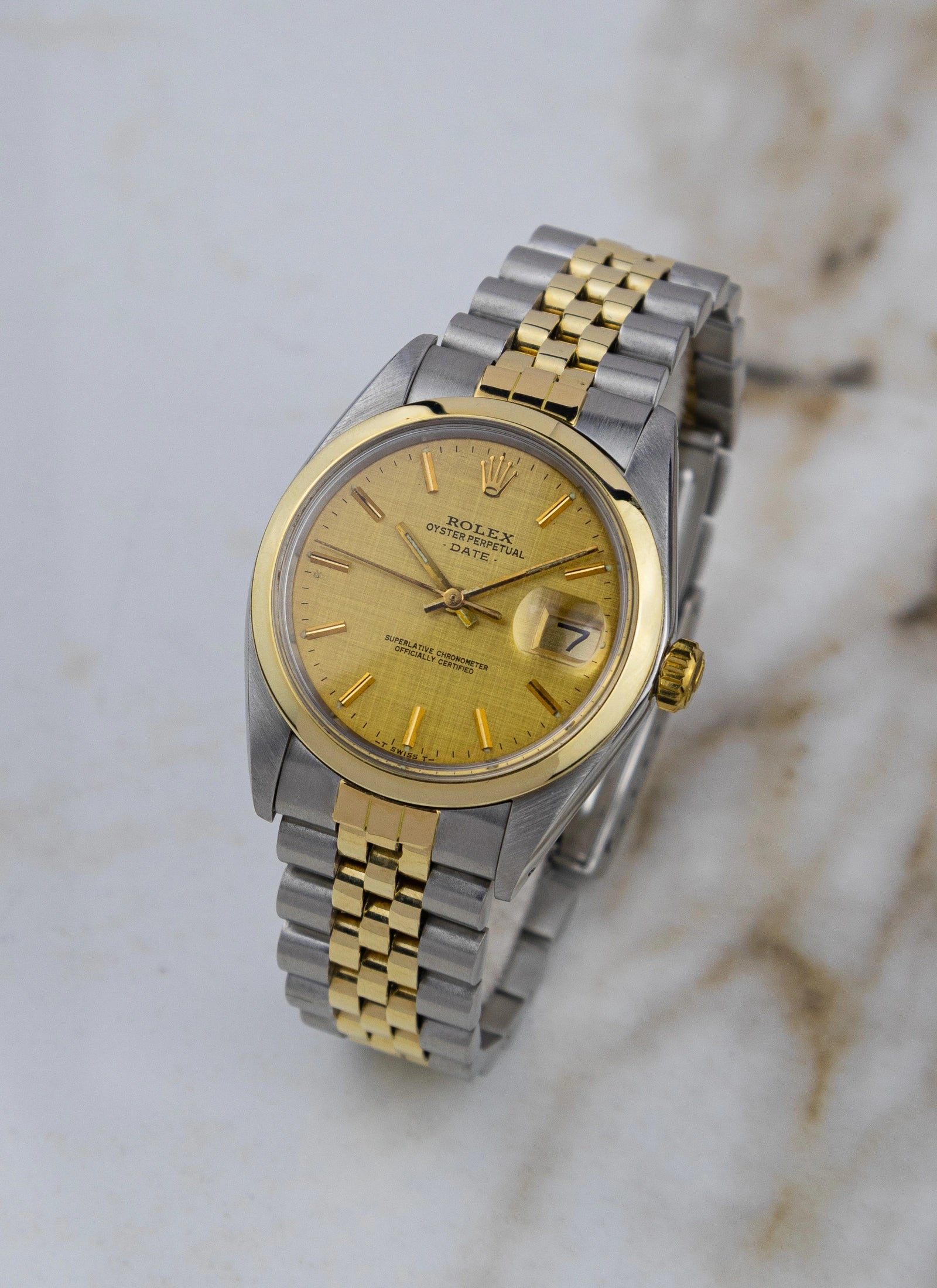 1979 Rolex Oyster Perpetual Date 1500 Bicolor Linen Dial