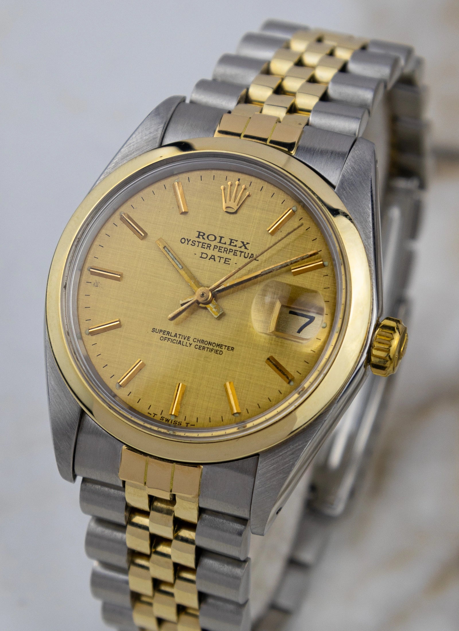 1979 Rolex Oyster Perpetual Date 1500 Bicolor Linen Dial