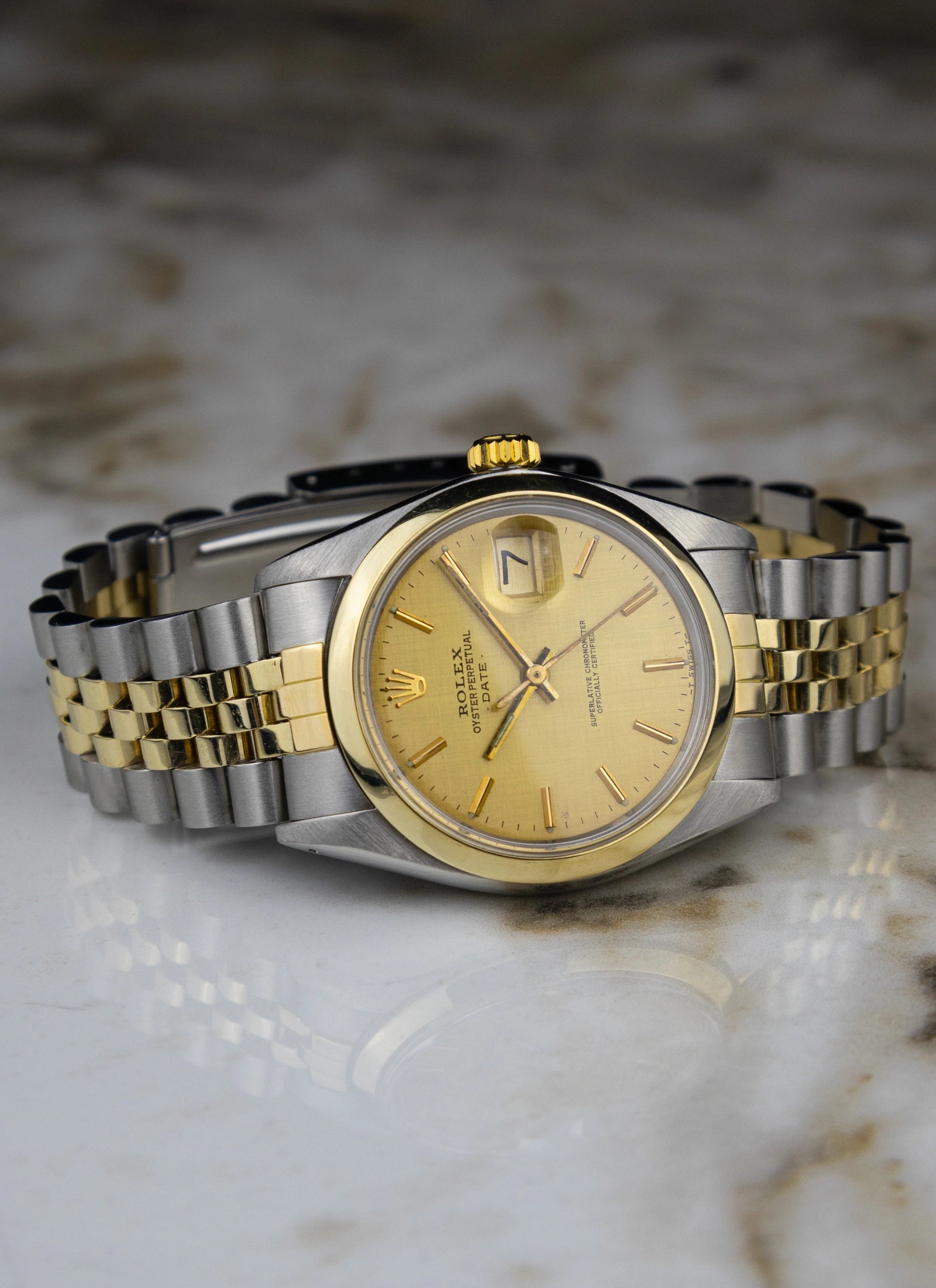 1979 Rolex Oyster Perpetual Date 1500 Bicolor Linen Dial