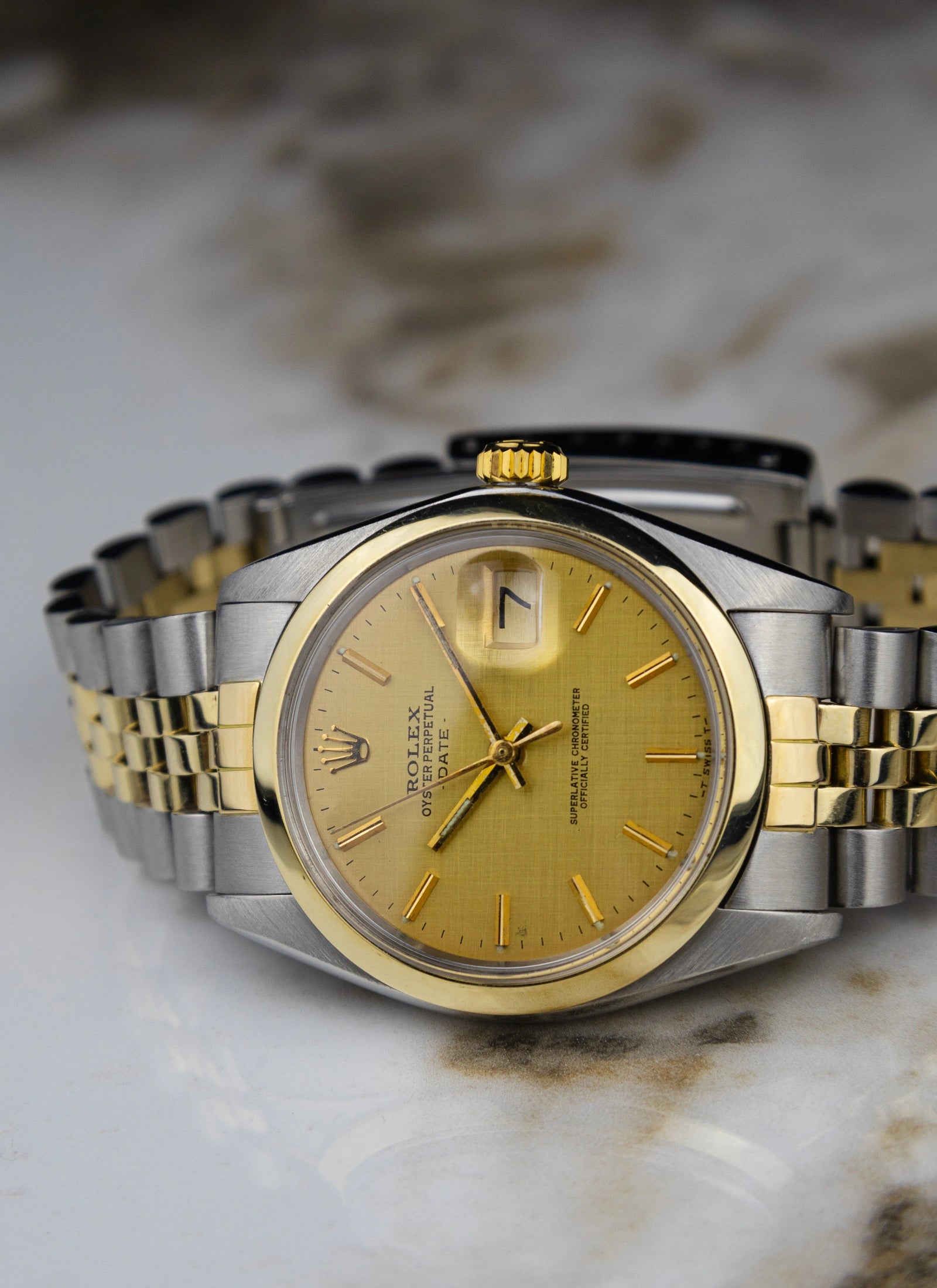 1979 Rolex Oyster Perpetual Date 1500 Bicolor Linen Dial