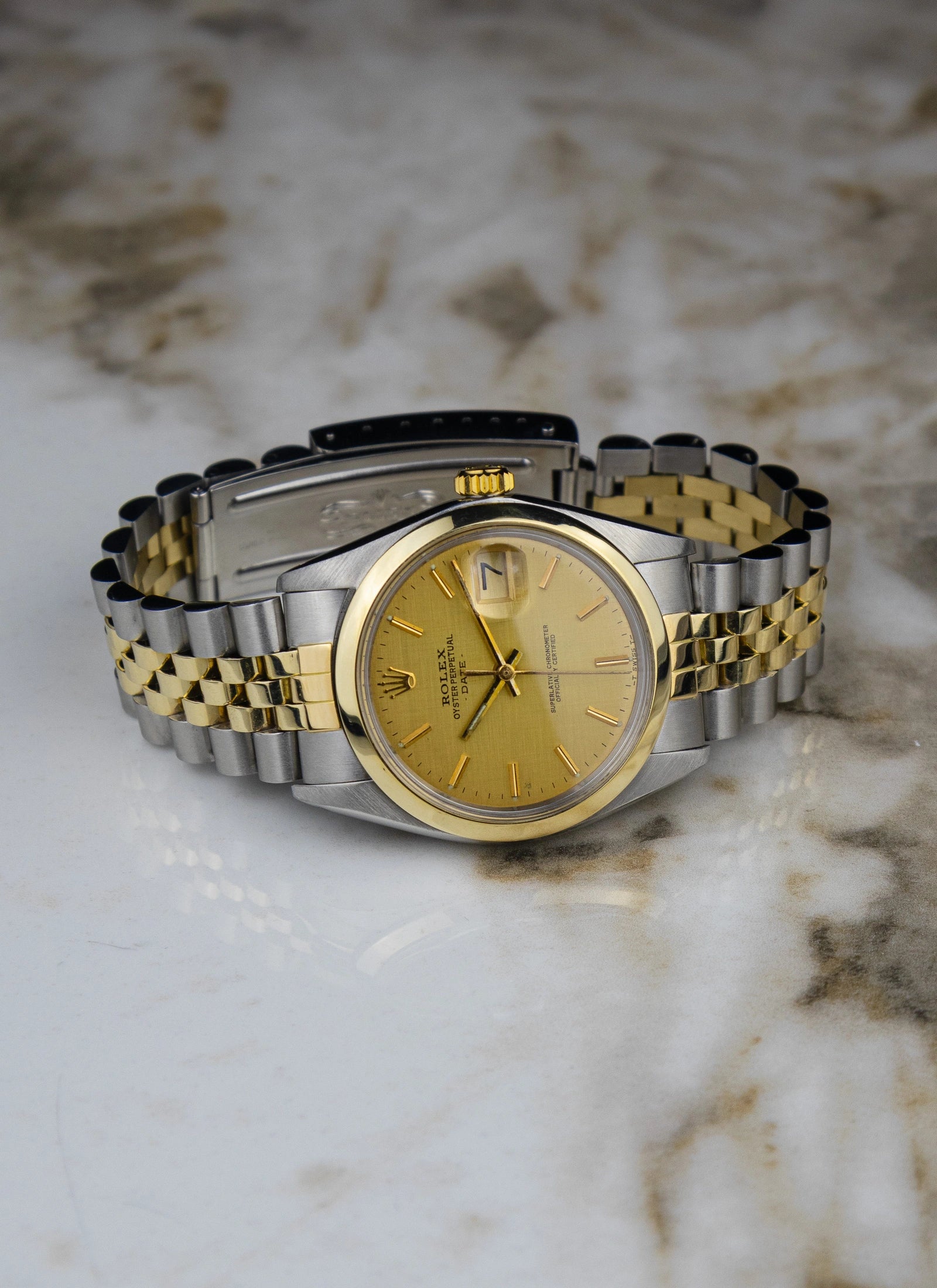 1979 Rolex Oyster Perpetual Date 1500 Bicolor Linen Dial