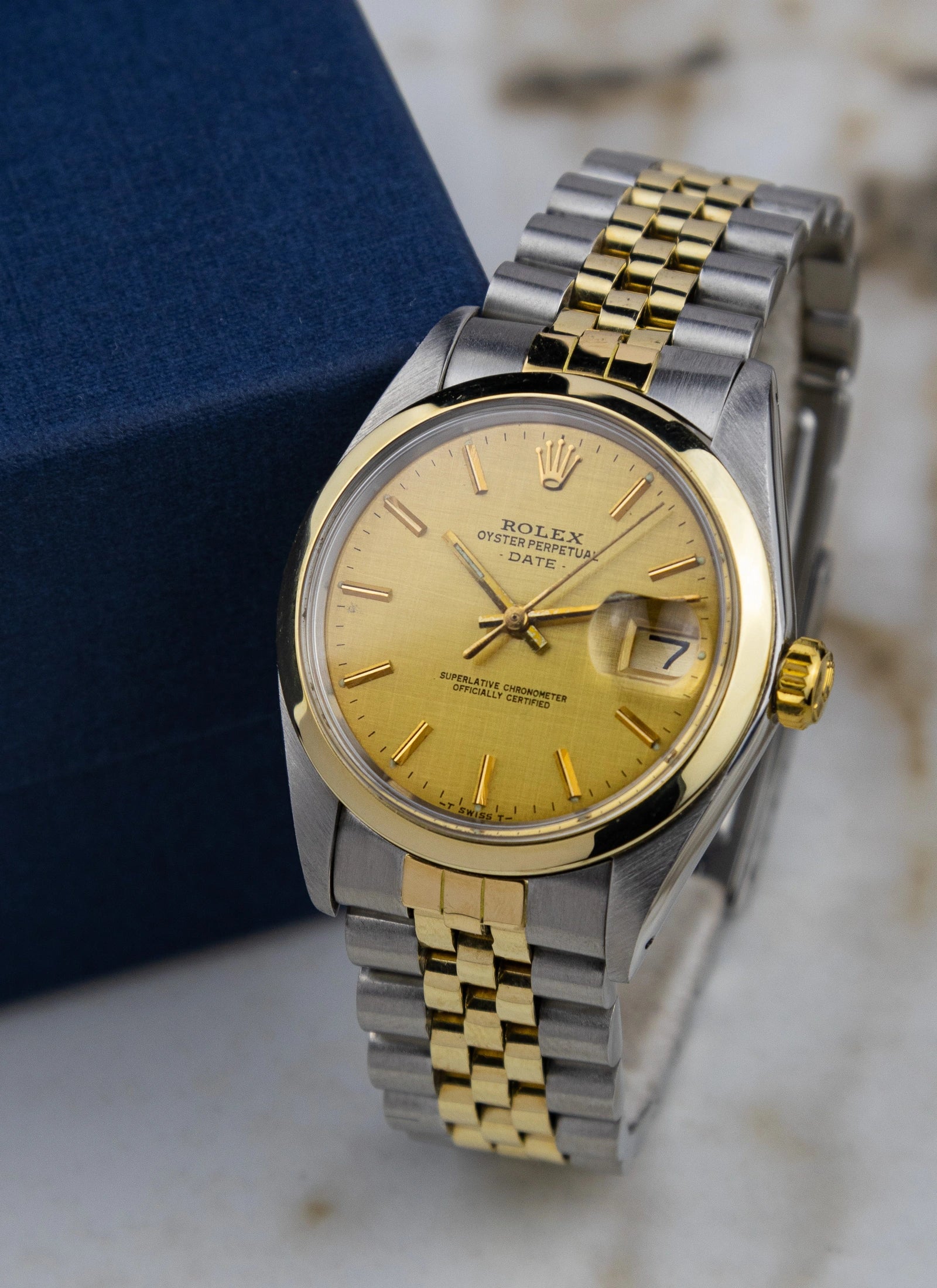 1979 Rolex Oyster Perpetual Date 1500 Bicolor Linen Dial