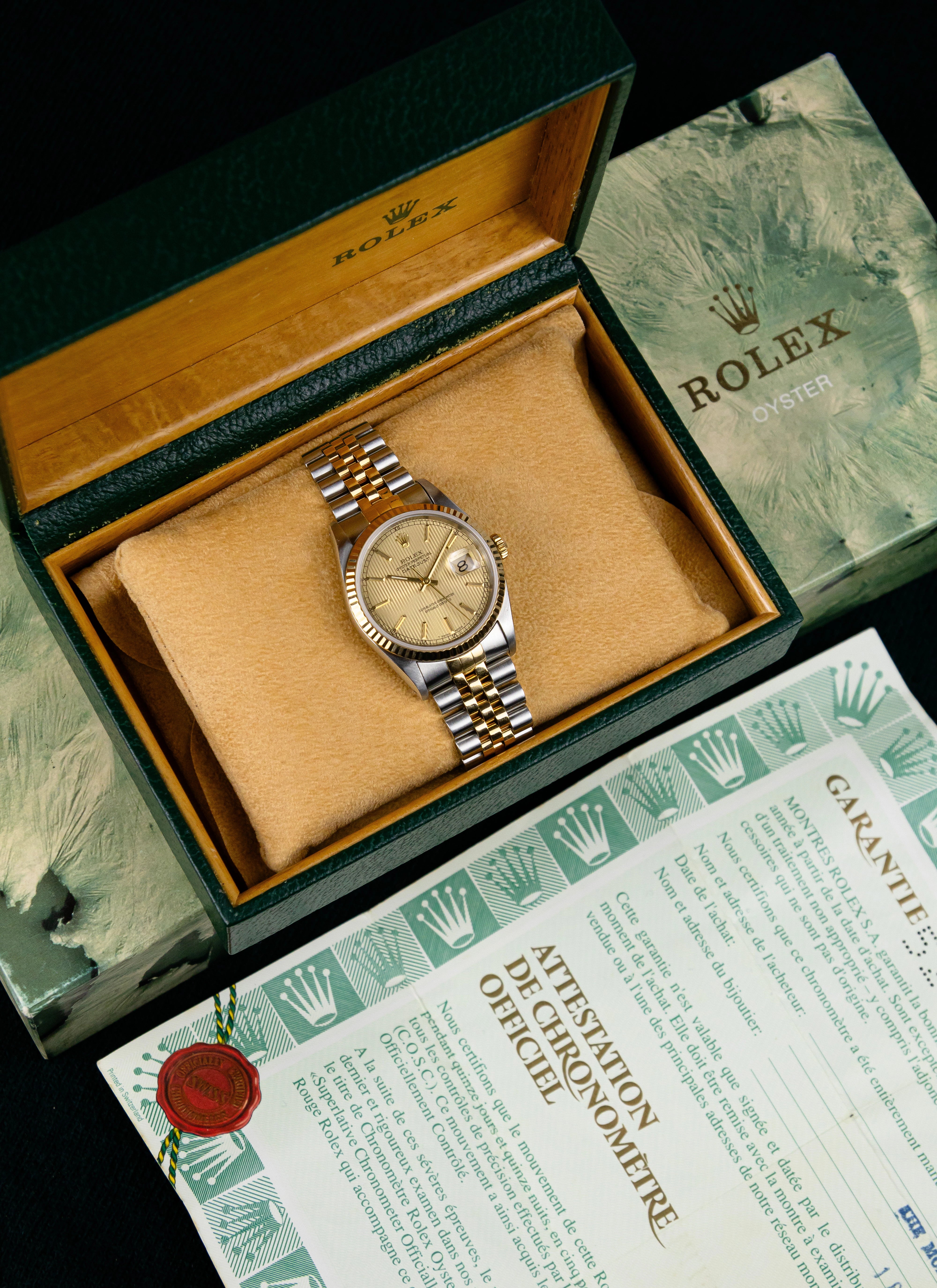1994 Rolex Datejust 16233 Tapestry Dial Full Set
