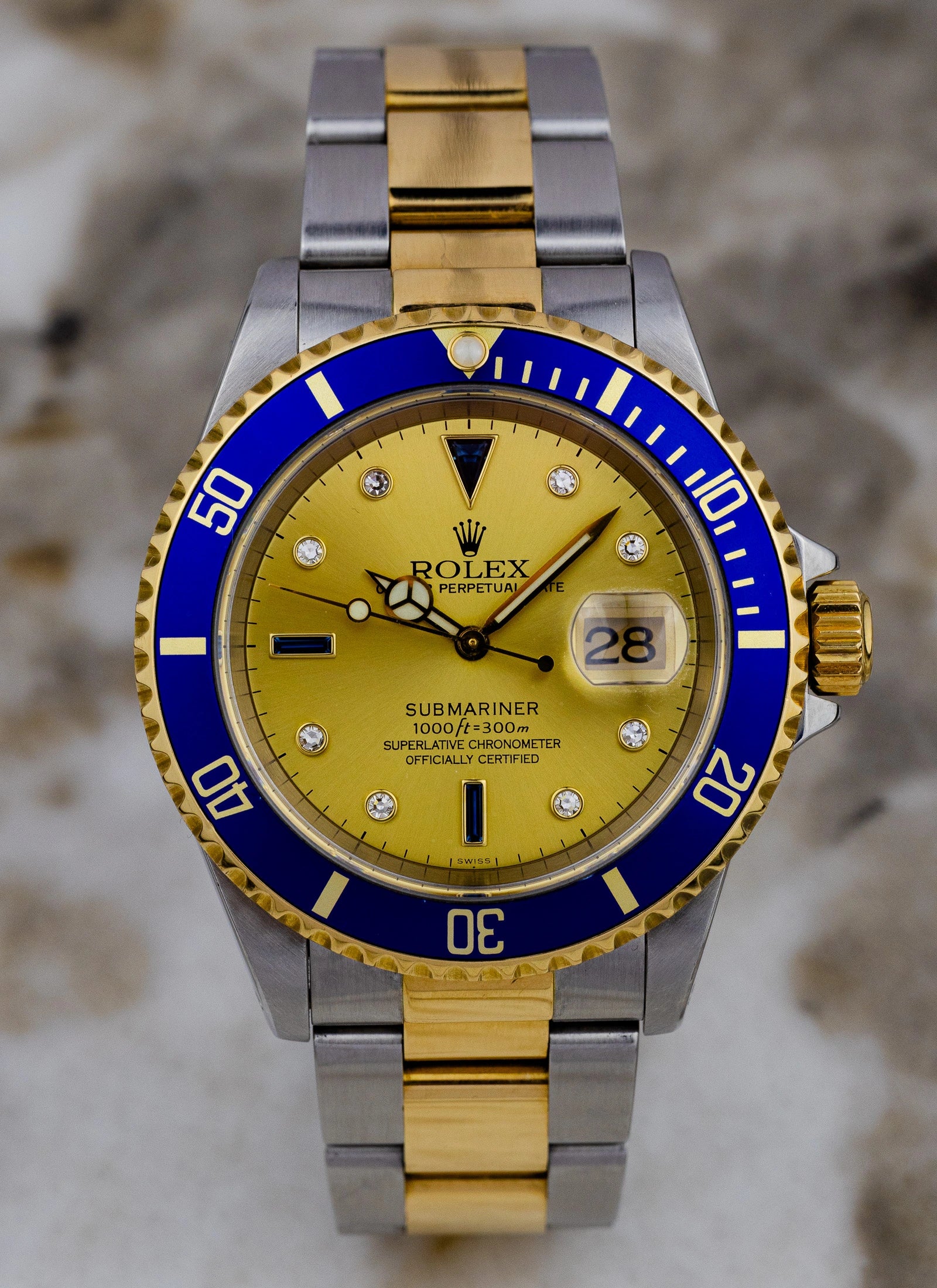 1999 Rolex Submariner Serti Dial Ref 16613