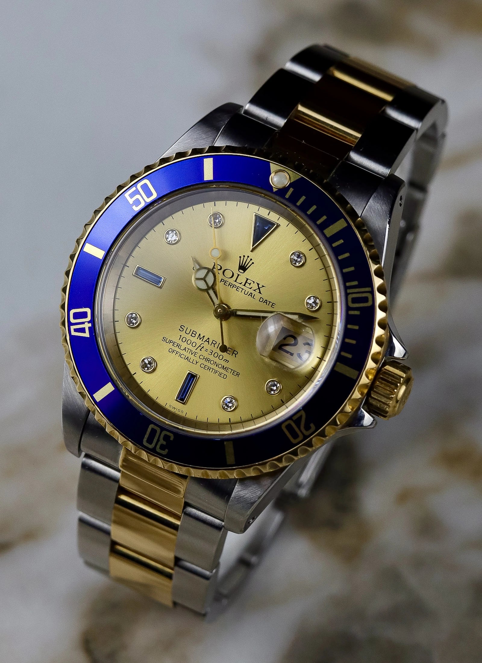 1999 Rolex Submariner Serti Dial Ref 16613
