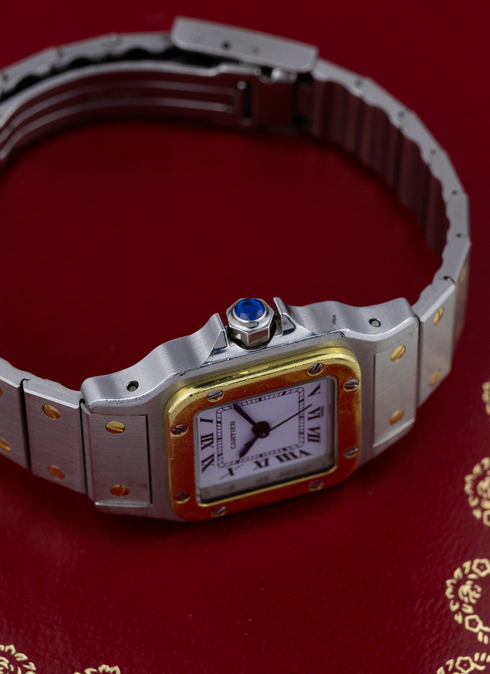 1990s Lady Cartier Santos Caree Automatique Unpolished Box