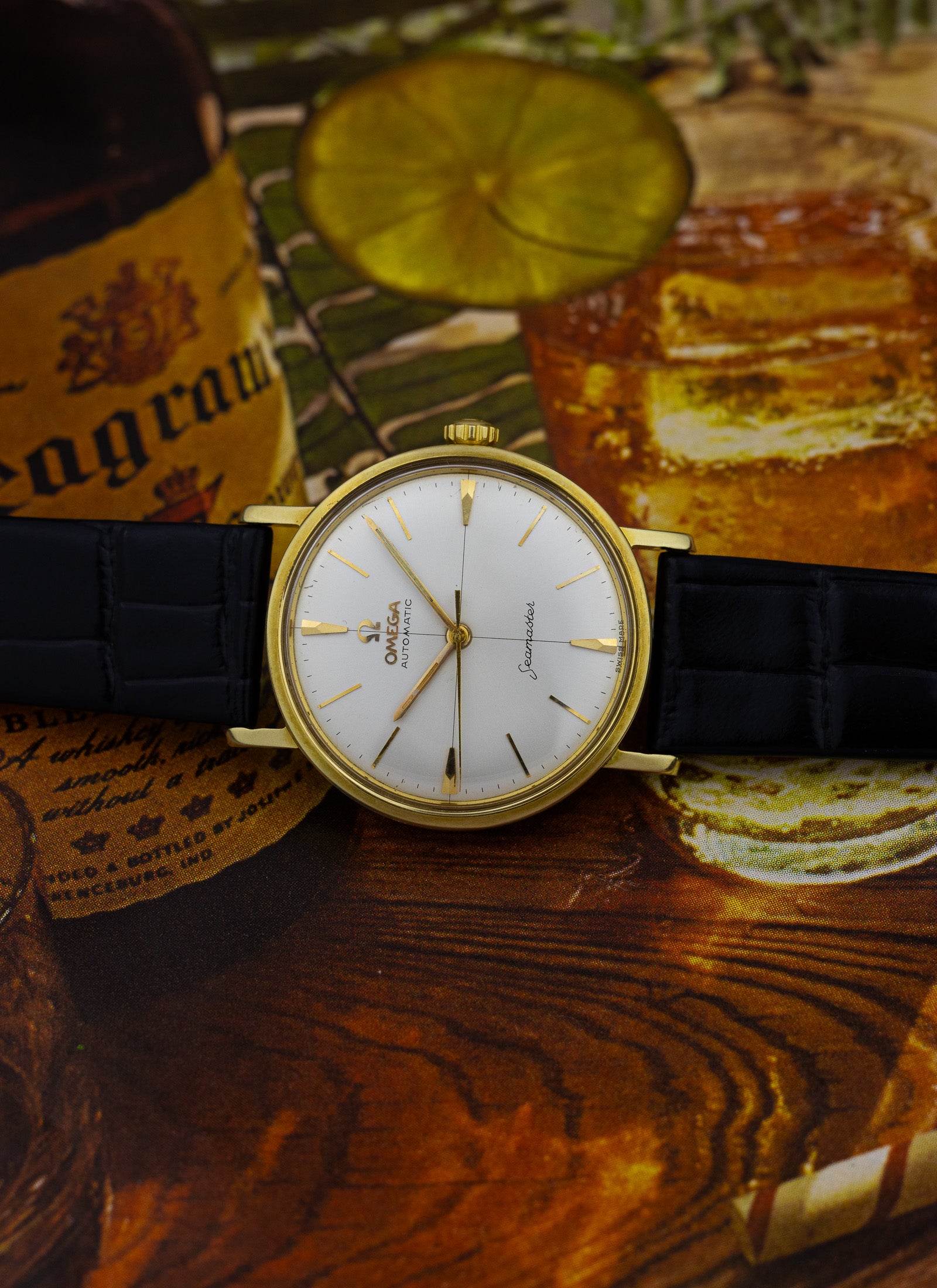 1959 14K Omega Seamaster Crosshair Dial 14745 SC-1 cal. 552 Serviced Box