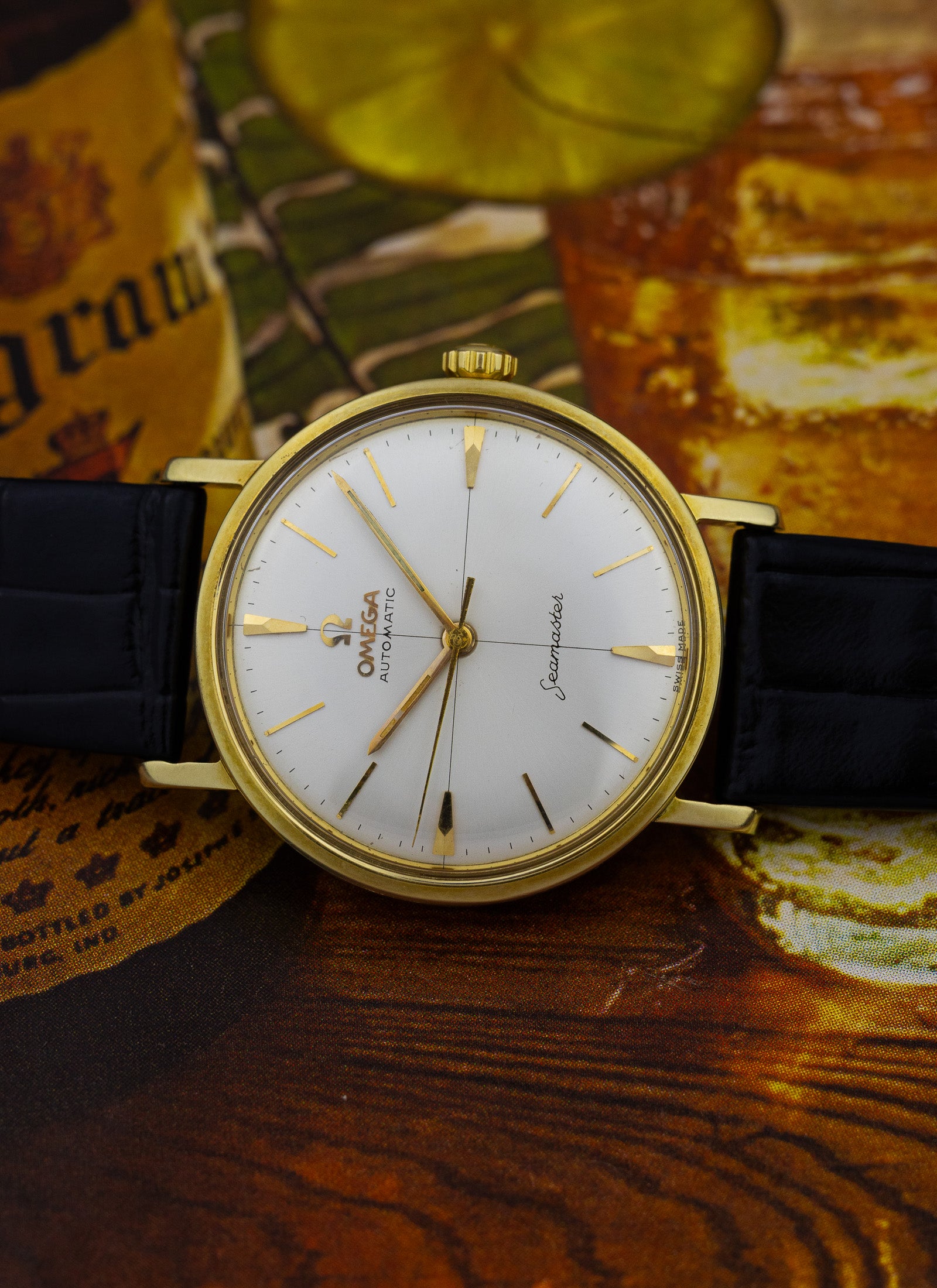 1959 14K Omega Seamaster Crosshair Dial 14745 SC-1 cal. 552 Serviced Box