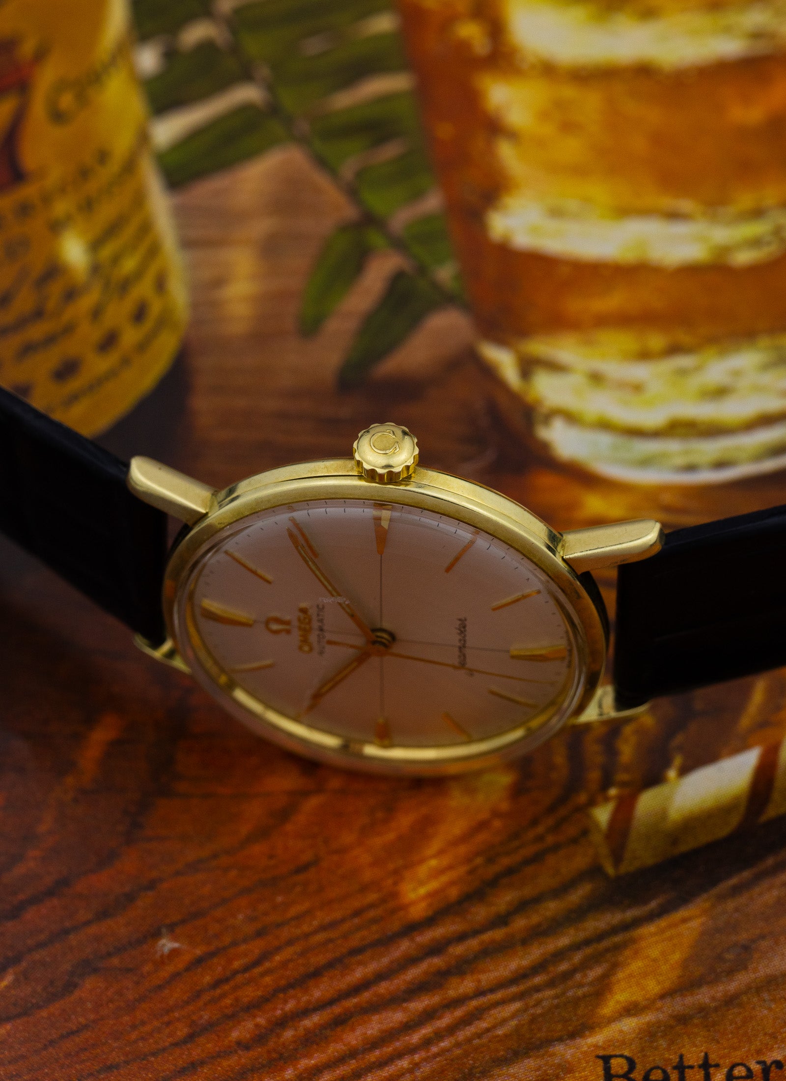 1959 14K Omega Seamaster Crosshair Dial 14745 SC-1 cal. 552 Serviced Box