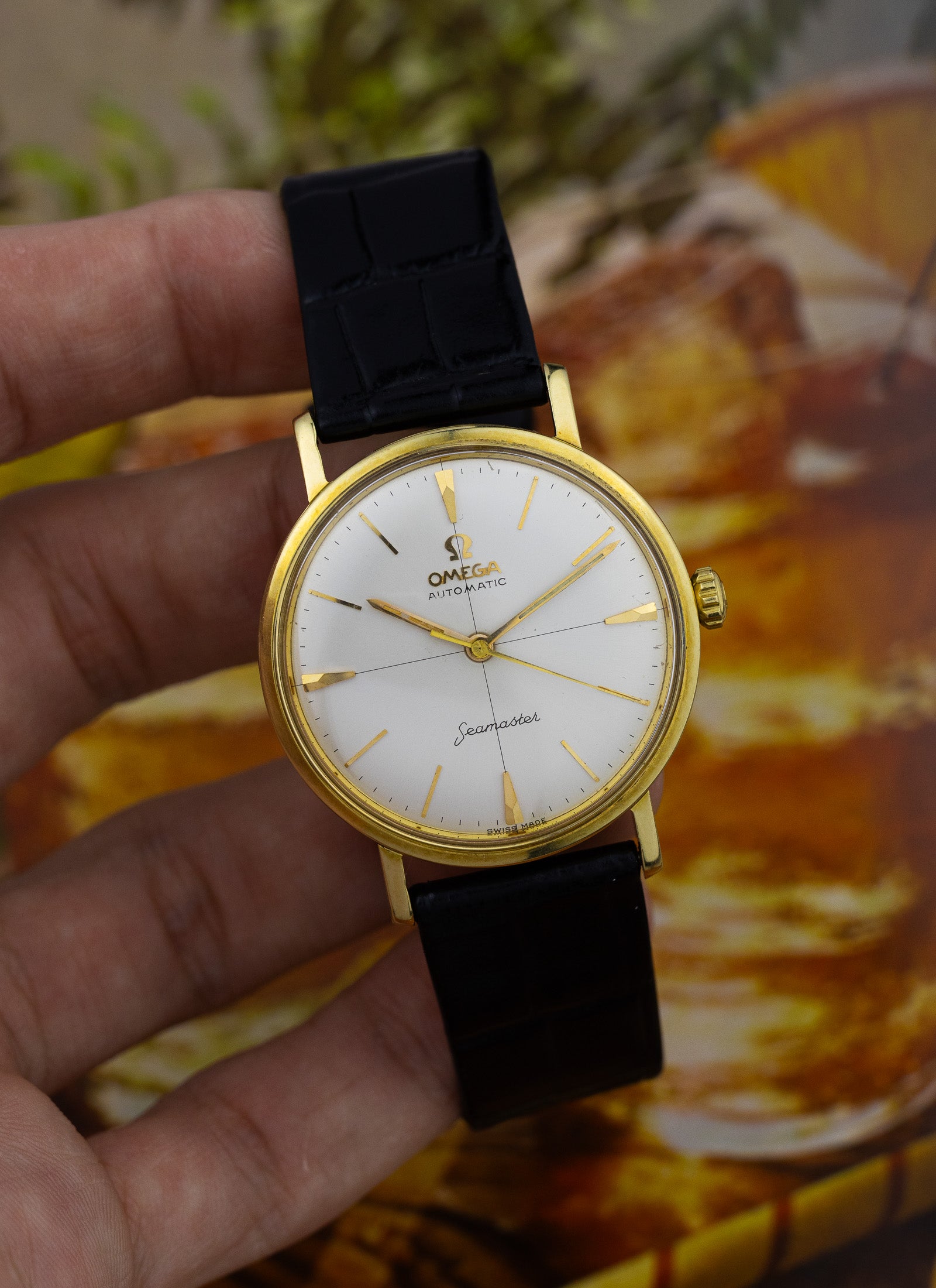 1959 14K Omega Seamaster Crosshair Dial 14745 SC-1 cal. 552 Serviced Box