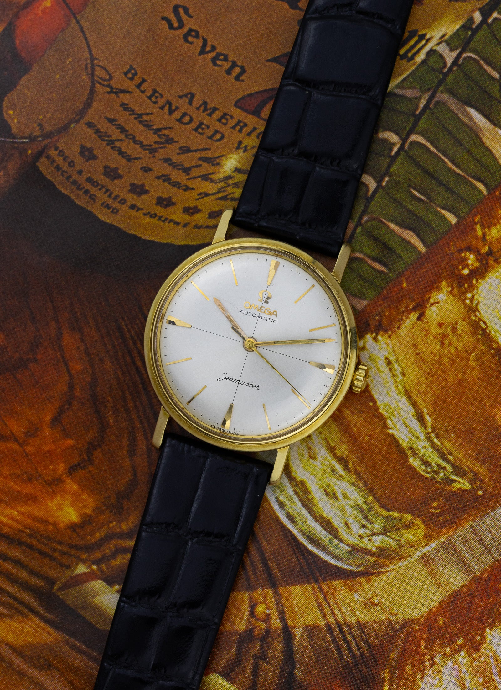 1959 14K Omega Seamaster Crosshair Dial 14745 SC-1 cal. 552 Serviced Box