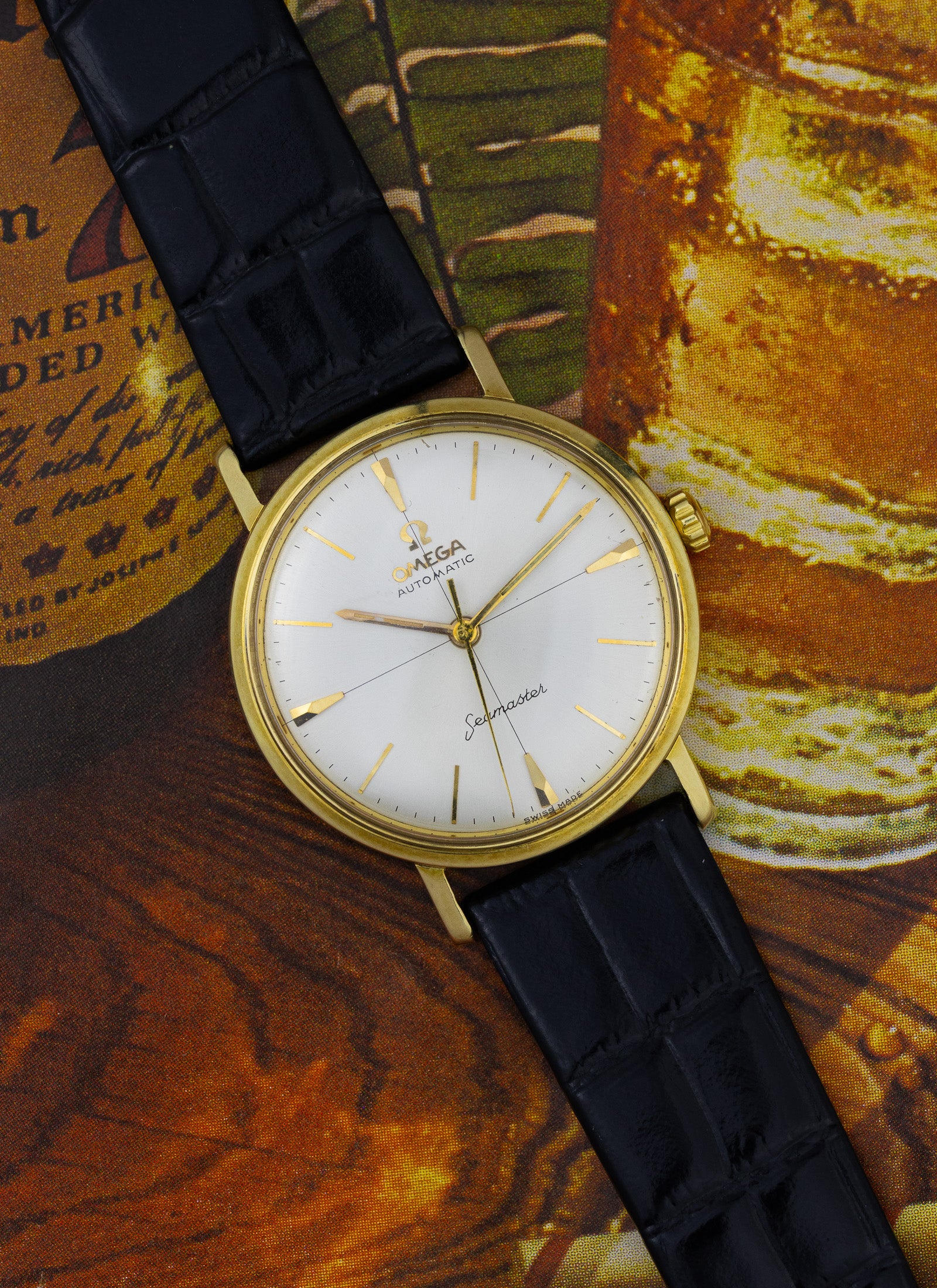 1959 14K Omega Seamaster Crosshair Dial 14745 SC-1 cal. 552 Serviced Box