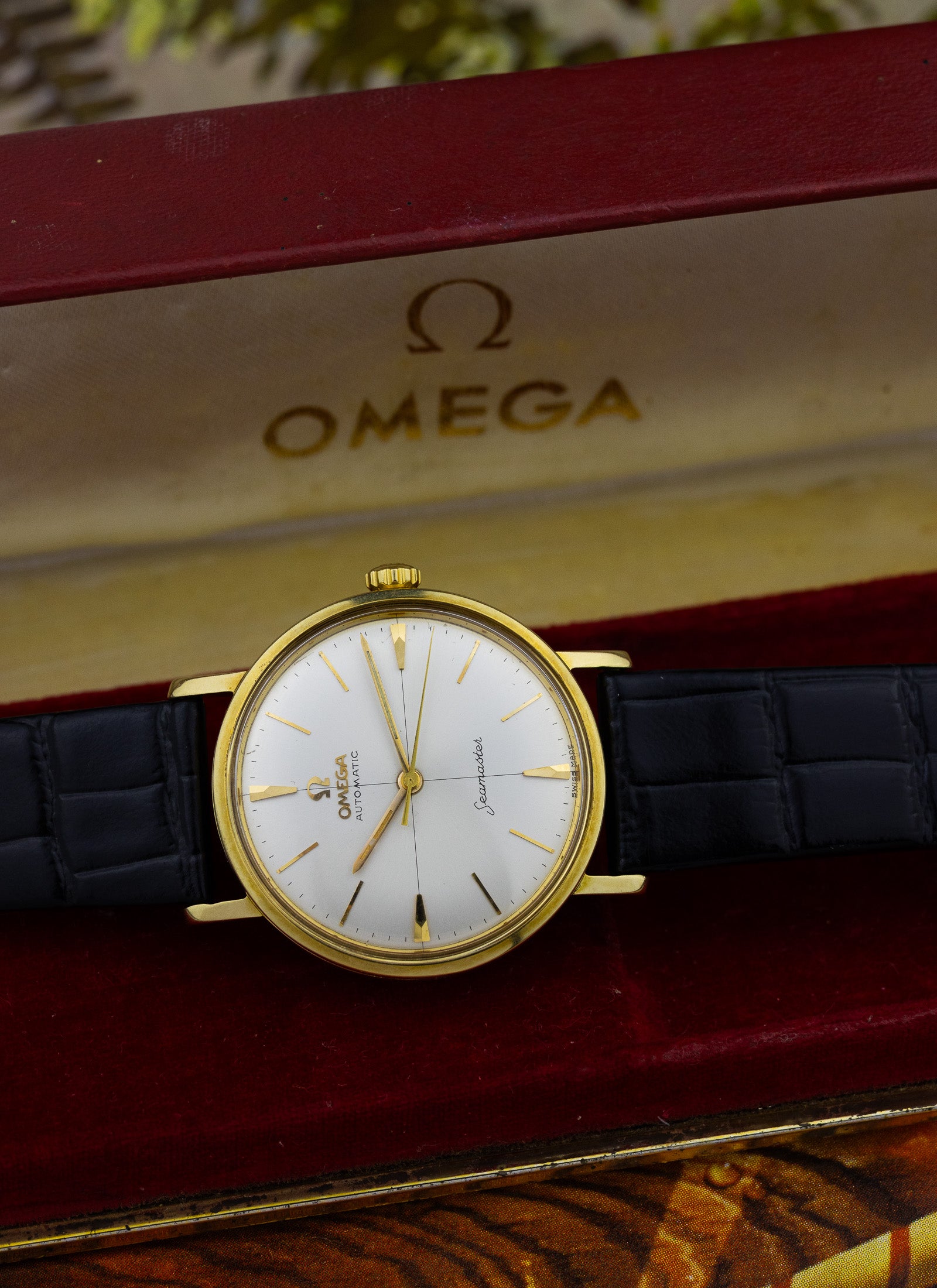 1959 14K Omega Seamaster Crosshair Dial 14745 SC-1 cal. 552 Serviced Box