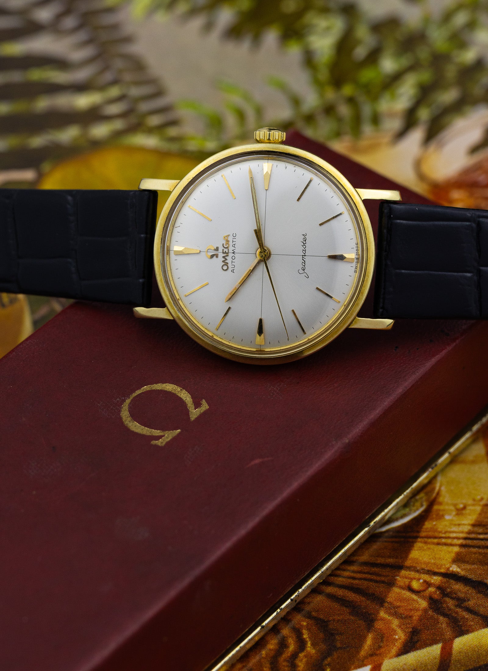 1959 14K Omega Seamaster Crosshair Dial 14745 SC-1 cal. 552 Serviced Box