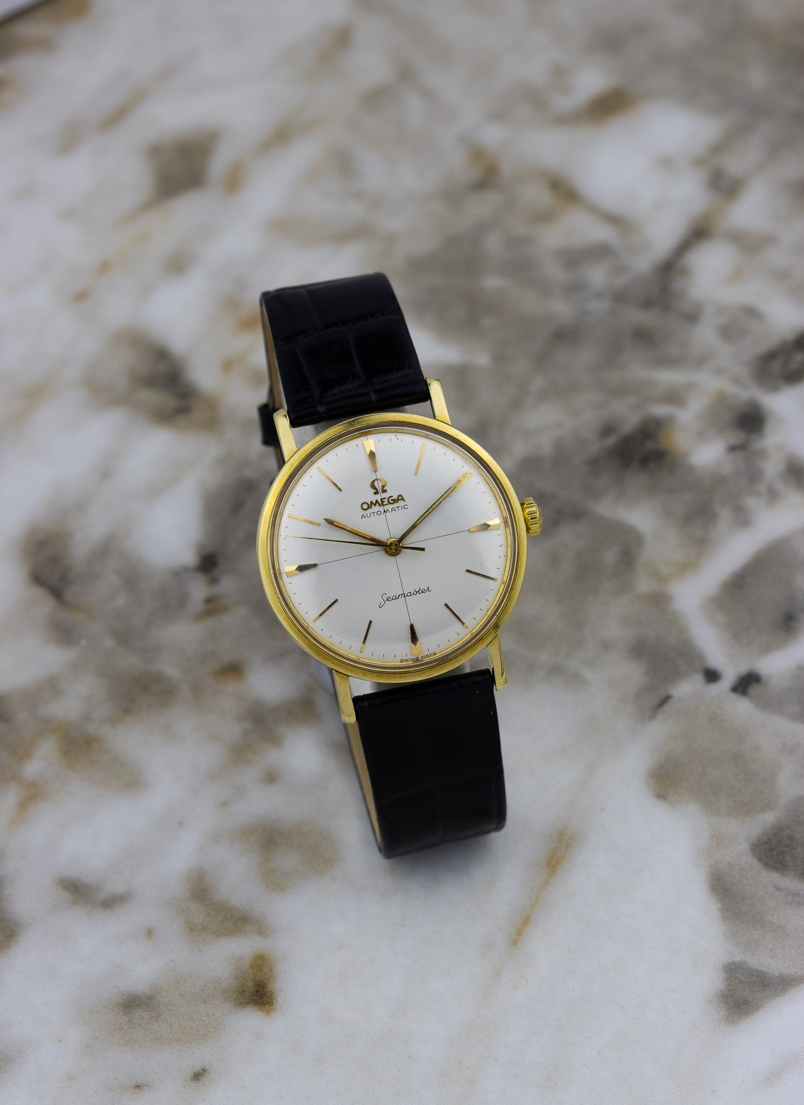 1959 14K Omega Seamaster Crosshair Dial 14745 SC-1 cal. 552 Serviced Box