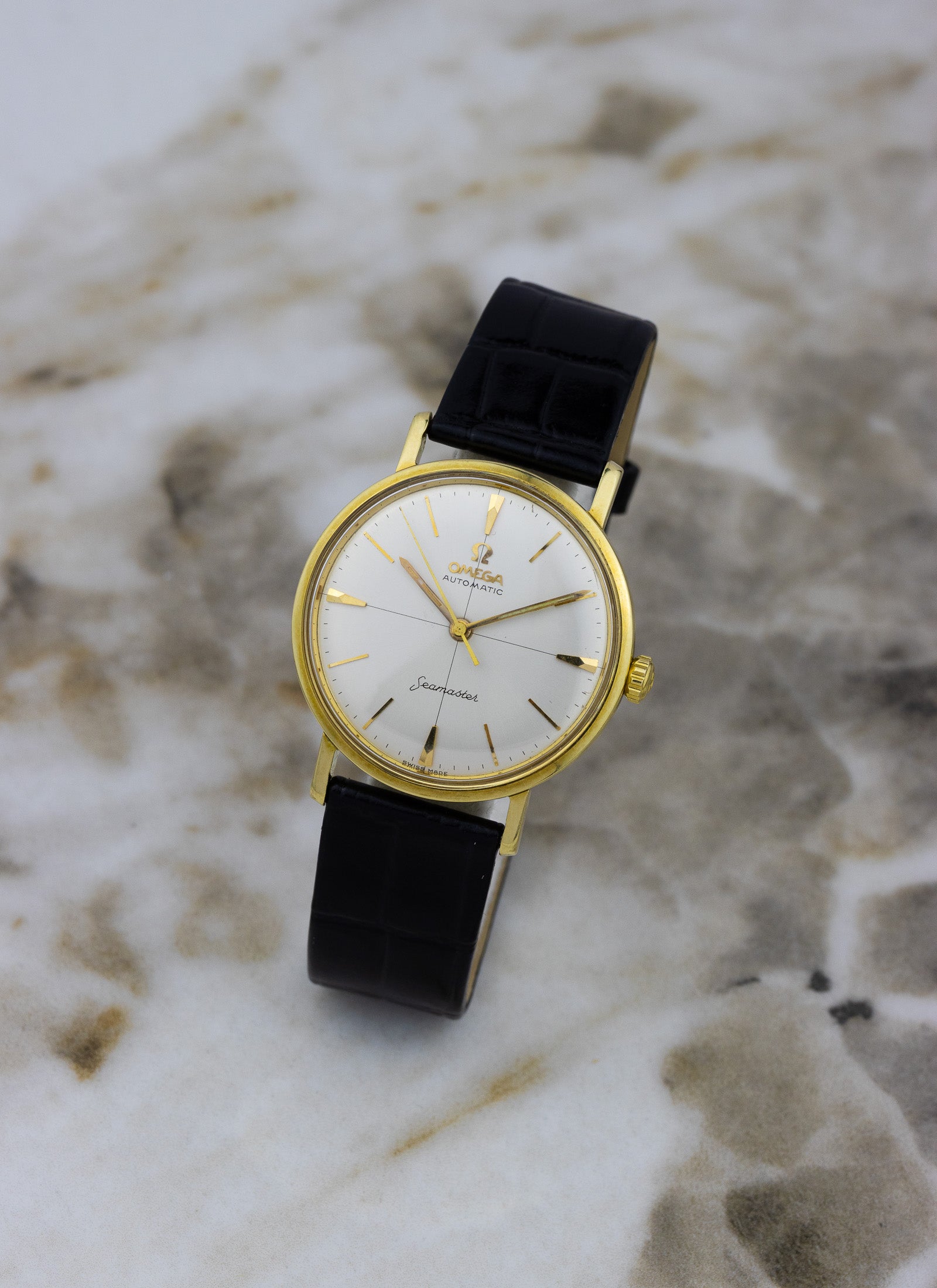 1959 14K Omega Seamaster Crosshair Dial 14745 SC-1 cal. 552 Serviced Box