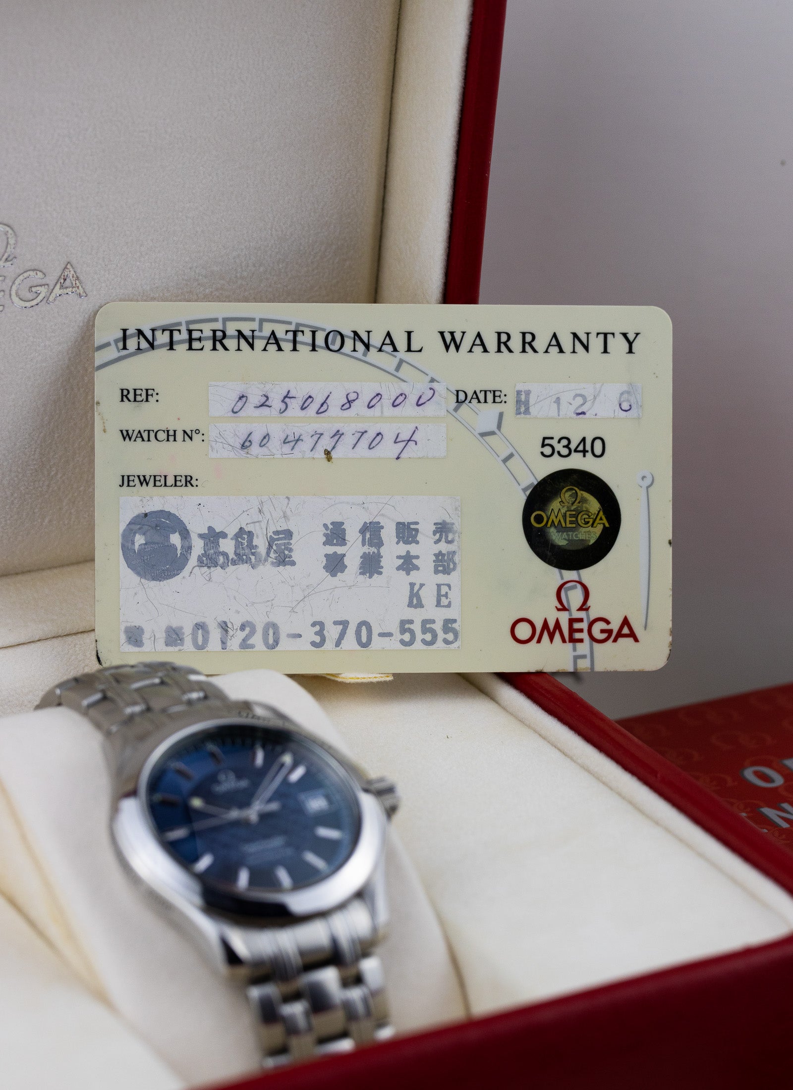 1999 Omega Seamaster 120m Jacques Mayol 2500.80 Full Set