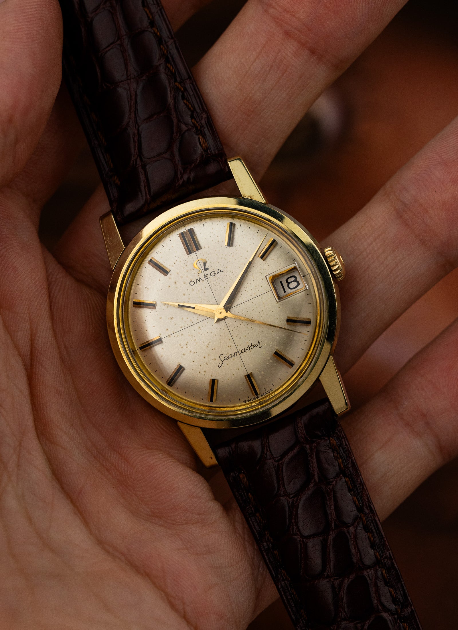 1962 Omega Seamaster Crosshair Gold Cap 14384-61 SC cal. 610 Serviced