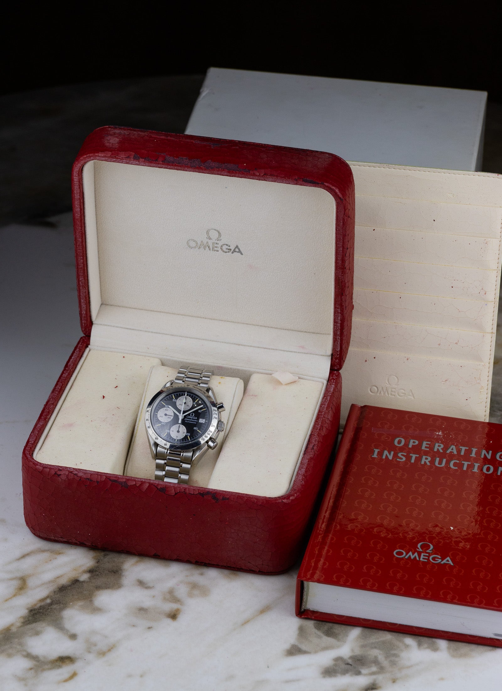 2000s Omega Speedmaster Date Reverse Panda 175.0043 cal. 1155 Box