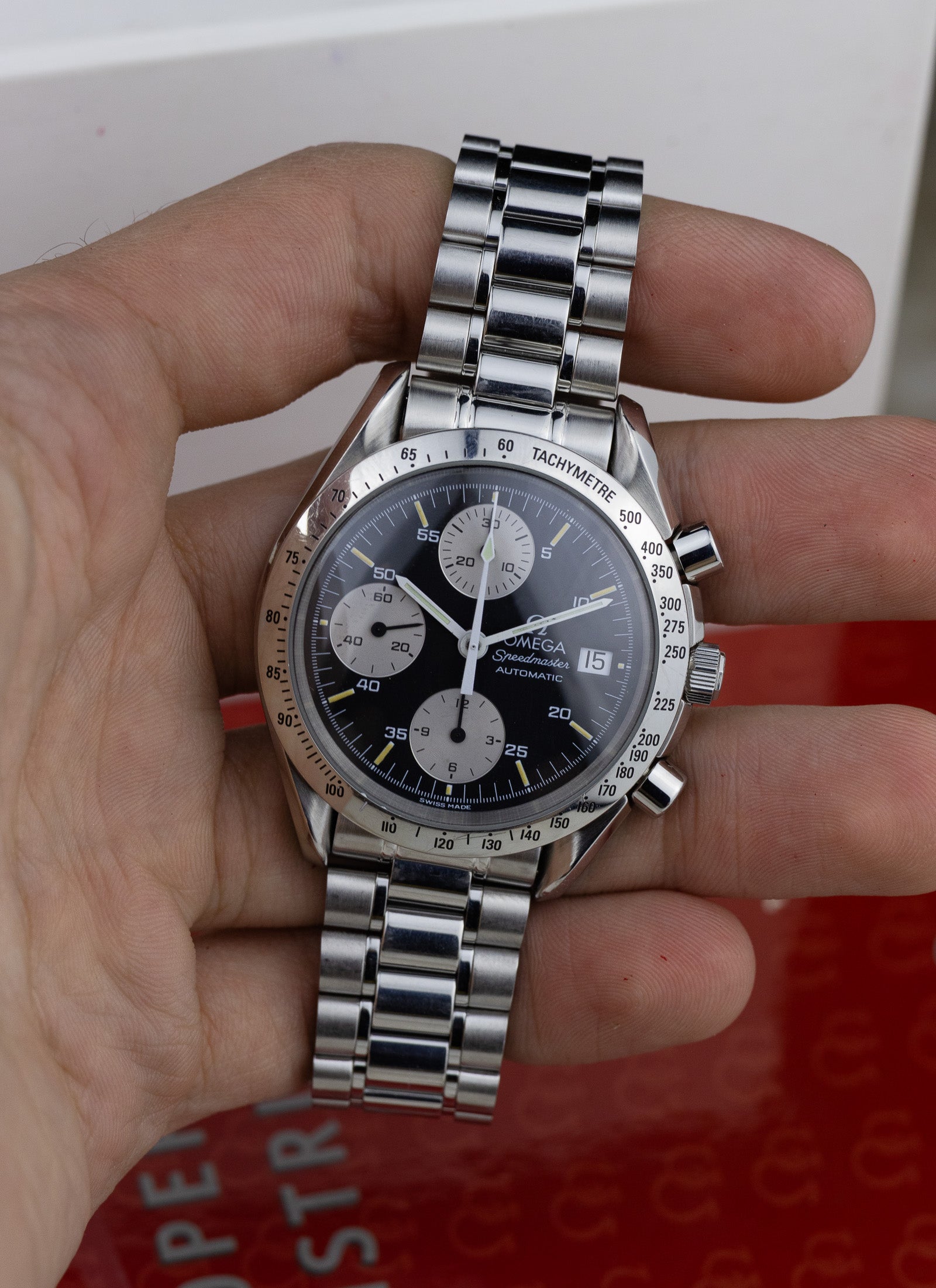 2000s Omega Speedmaster Date Reverse Panda 175.0043 cal. 1155 Box