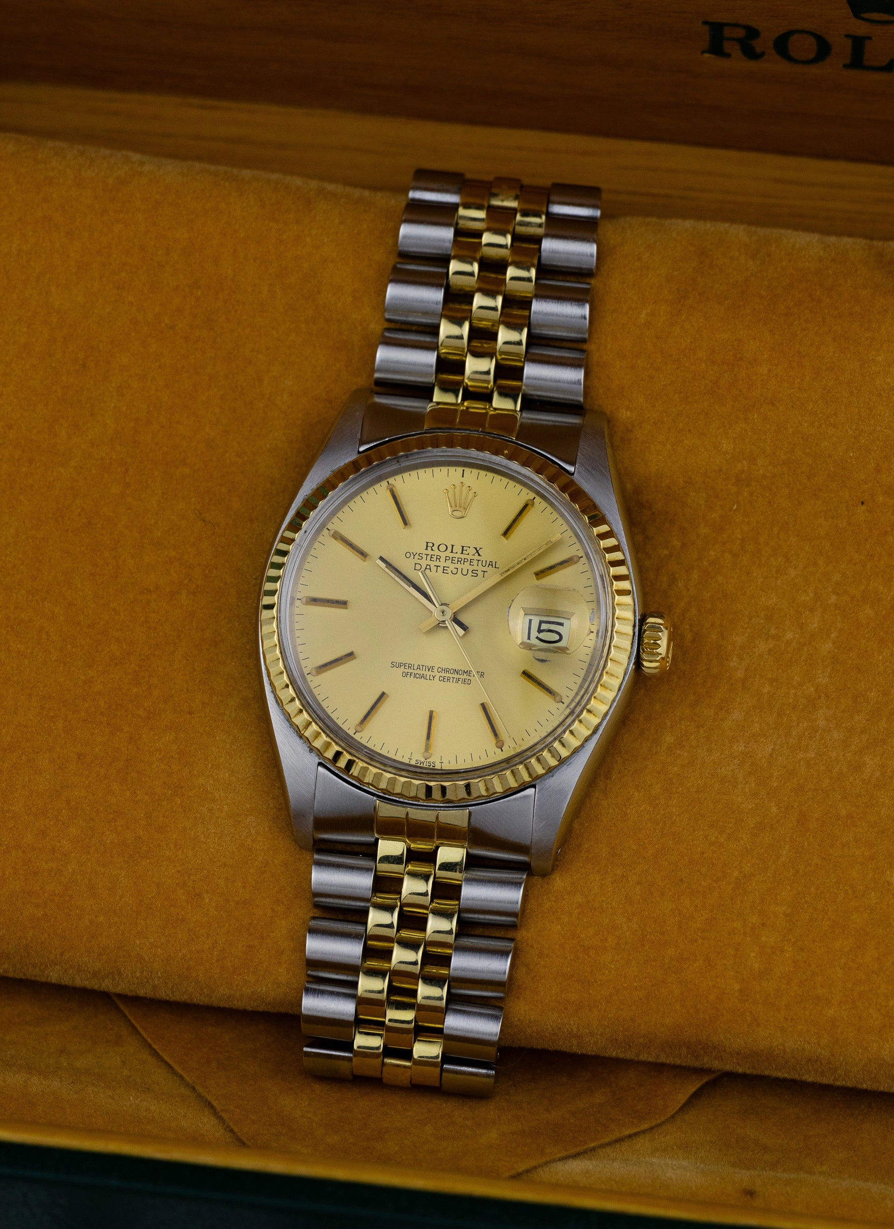1977 Rolex Datejust Champagne 16013 Box