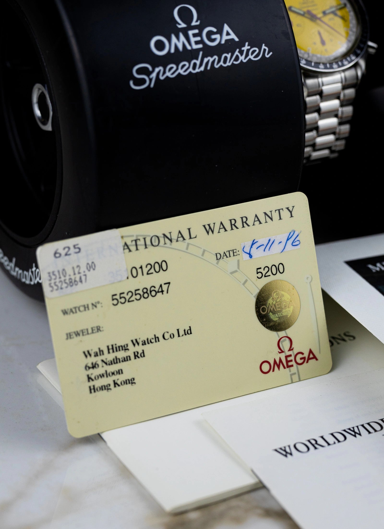 1995 Omega Speedmaster Schumacher 3510.12.00 Full Set