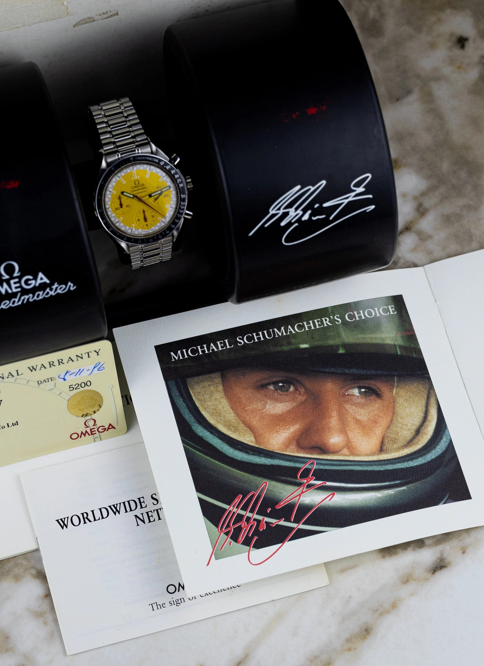 1995 Omega Speedmaster Schumacher 3510.12.00 Full Set