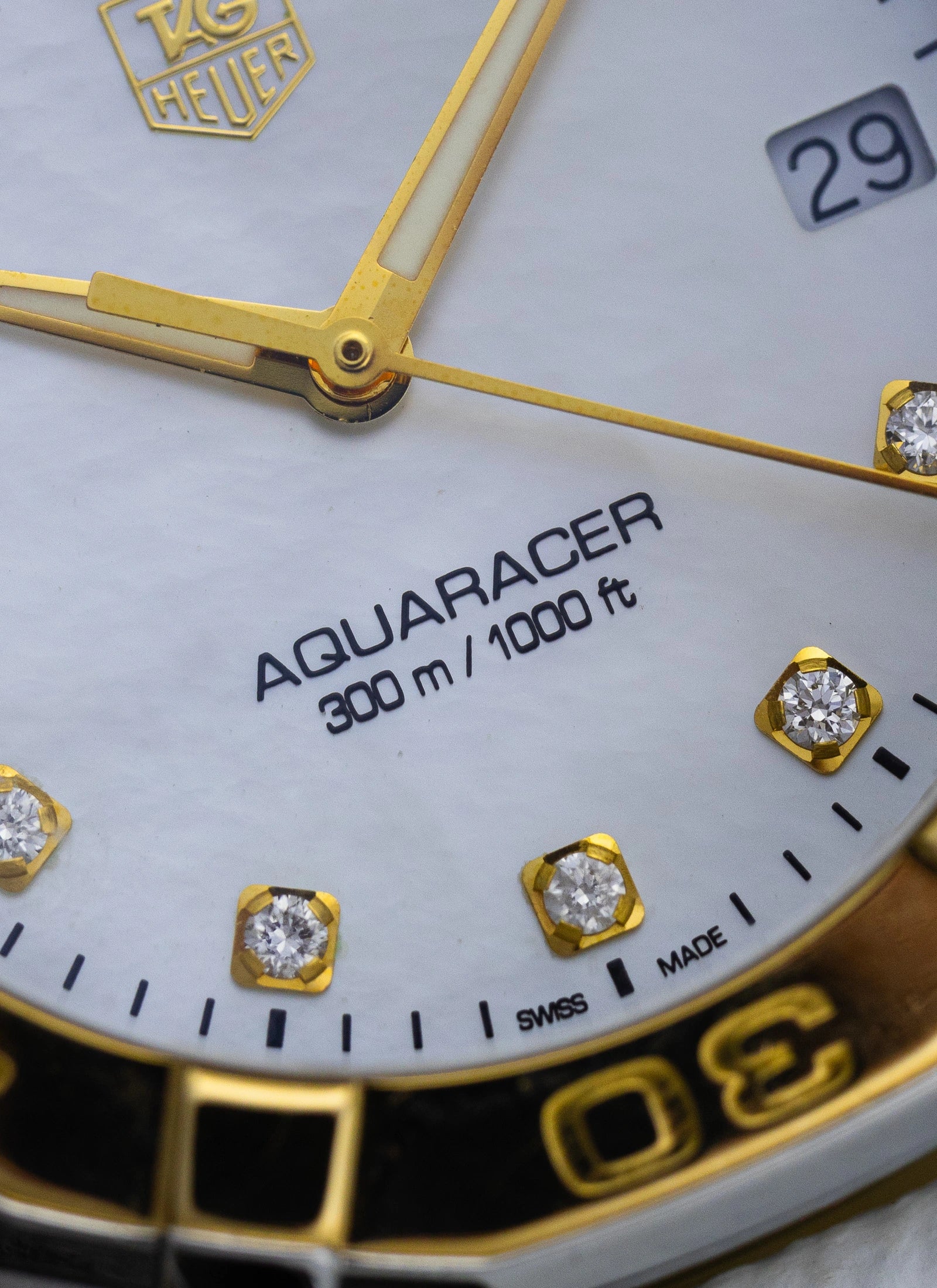 2000s Lady Tag Heuer Aquaracer MOP Diamonds Dial WAY1351 Travel Box