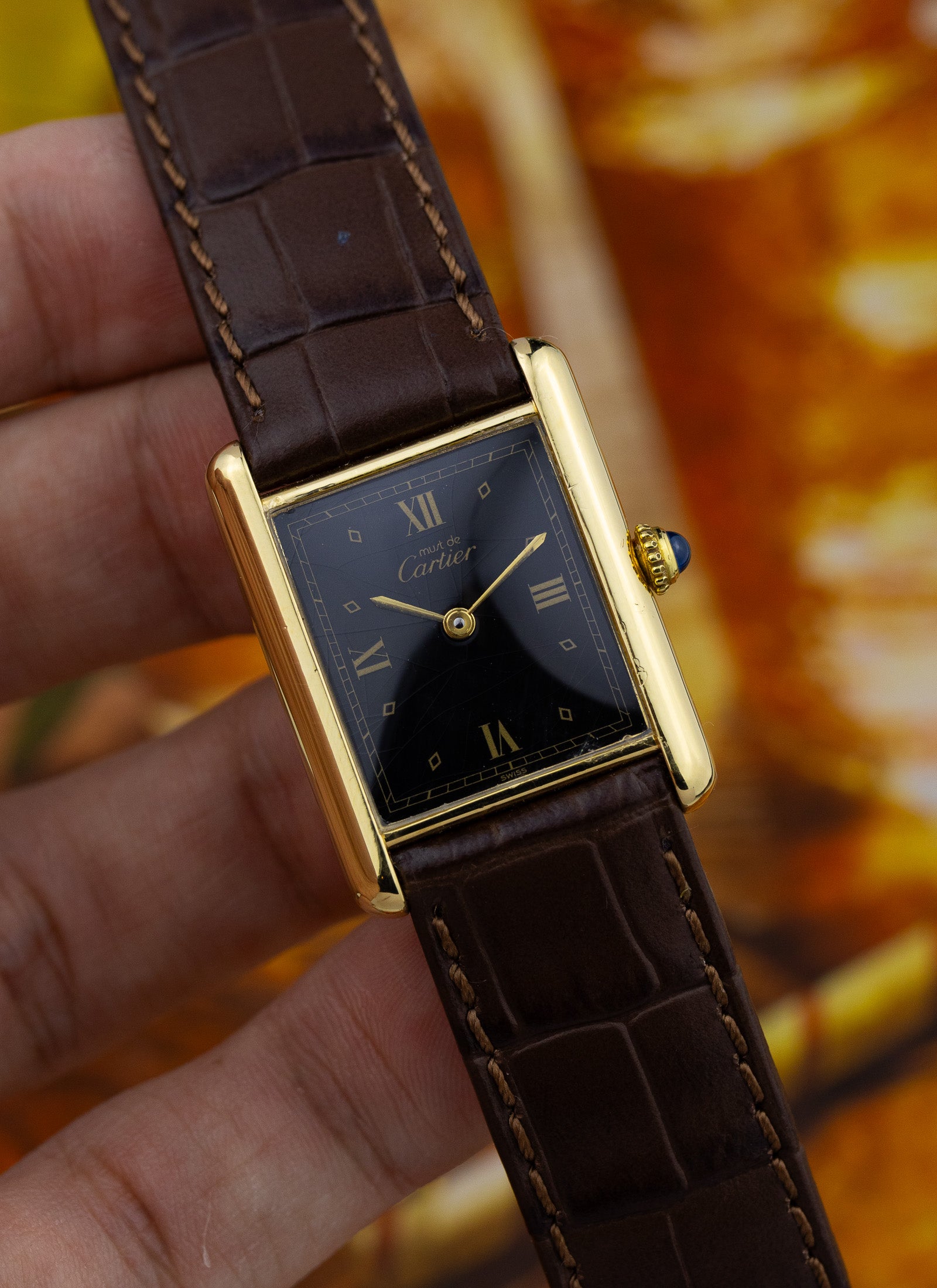 1990s Cartier Tank Must Black Dial 590005