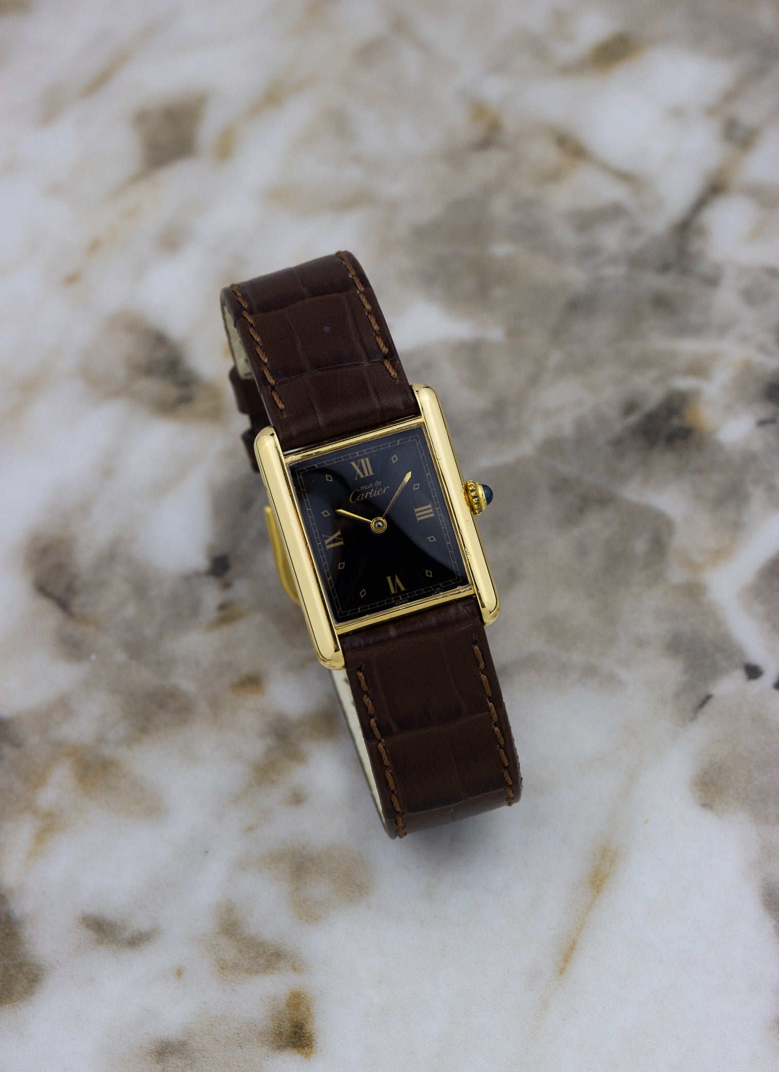 1990s Cartier Tank Must Black Dial 590005