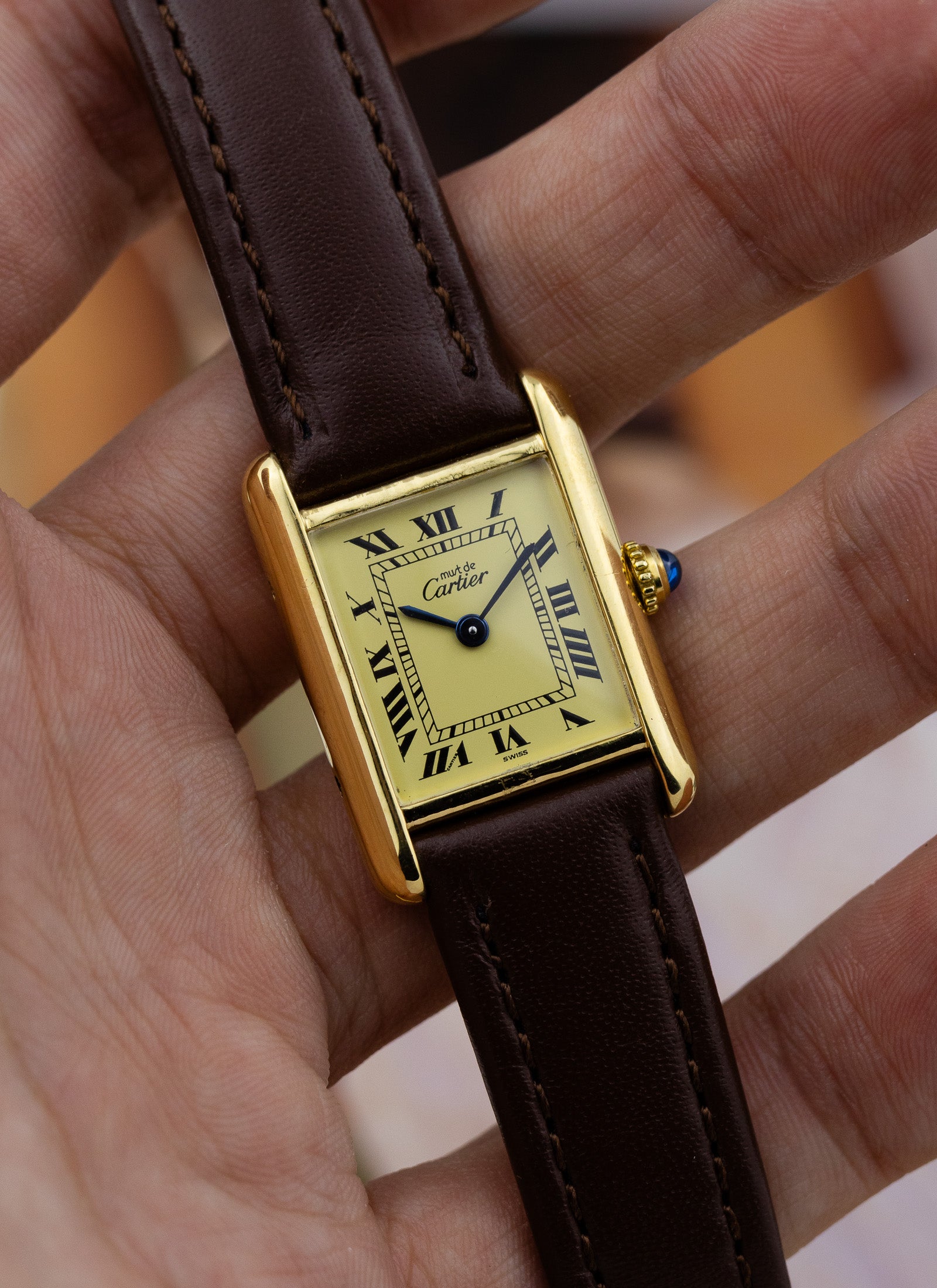 1990s Lady Cartier Must Tank Ivory 5057001 Quartz